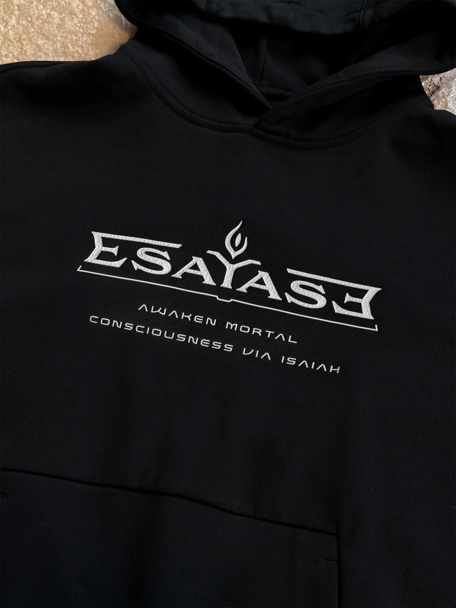 ESAIAS Silicone Letter Graphic Boxy Hoodie-Hoodie-S-Free Shipping Leatheretro