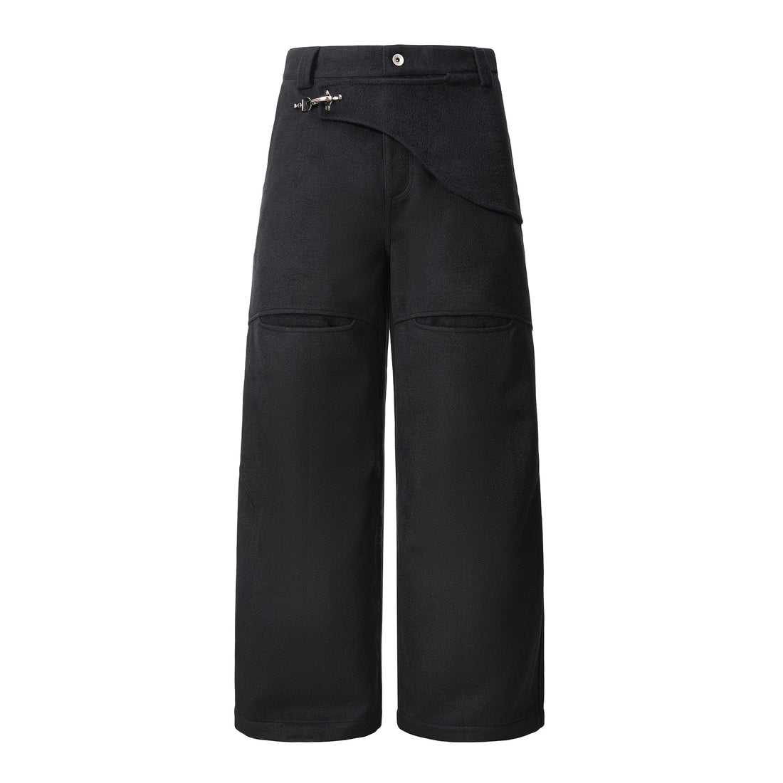 ESAIAS Harness-Lock Wool-Blend Wide-Leg Trousers-Pants-S-Free Shipping Leatheretro