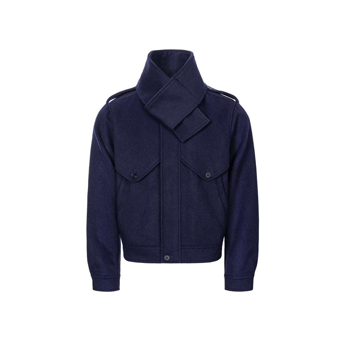 ESAIAS Detachable Scarf-Collar Wool-Blend Jacket-Jacket-S-Free Shipping Leatheretro