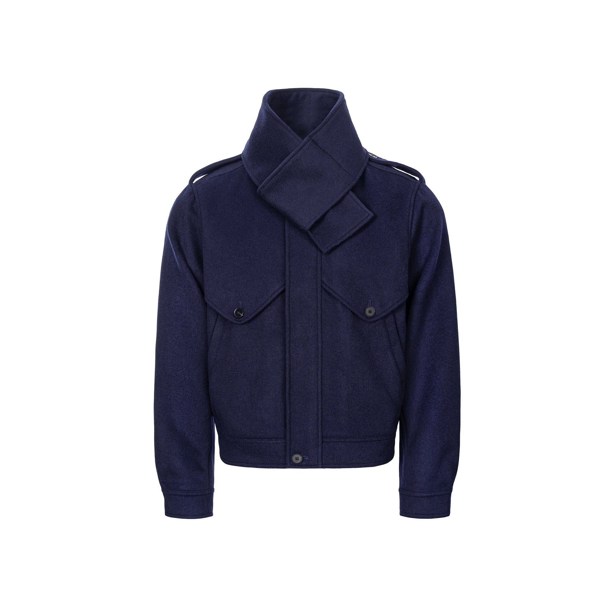 ESAIAS Detachable Scarf-Collar Wool-Blend Jacket-Jacket-S-Free Shipping Leatheretro