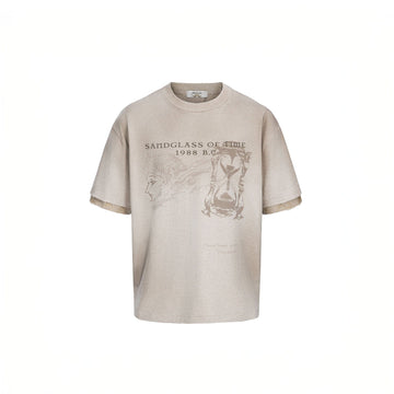 ESAIAS Hourglass Washed Gradient Raw-Edge T-Shirt-T Shirt-S-Free Shipping Leatheretro