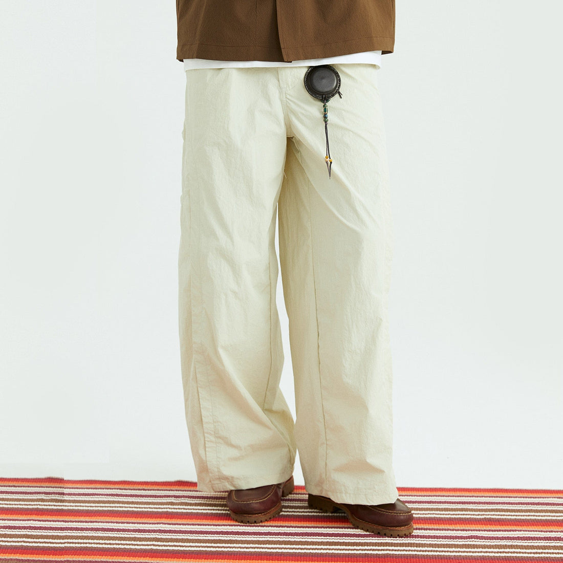 ONADAILYBASIS Curved-Pocket Paneled Utility Pants-Pants-Apricot-S-Free Shipping Leatheretro