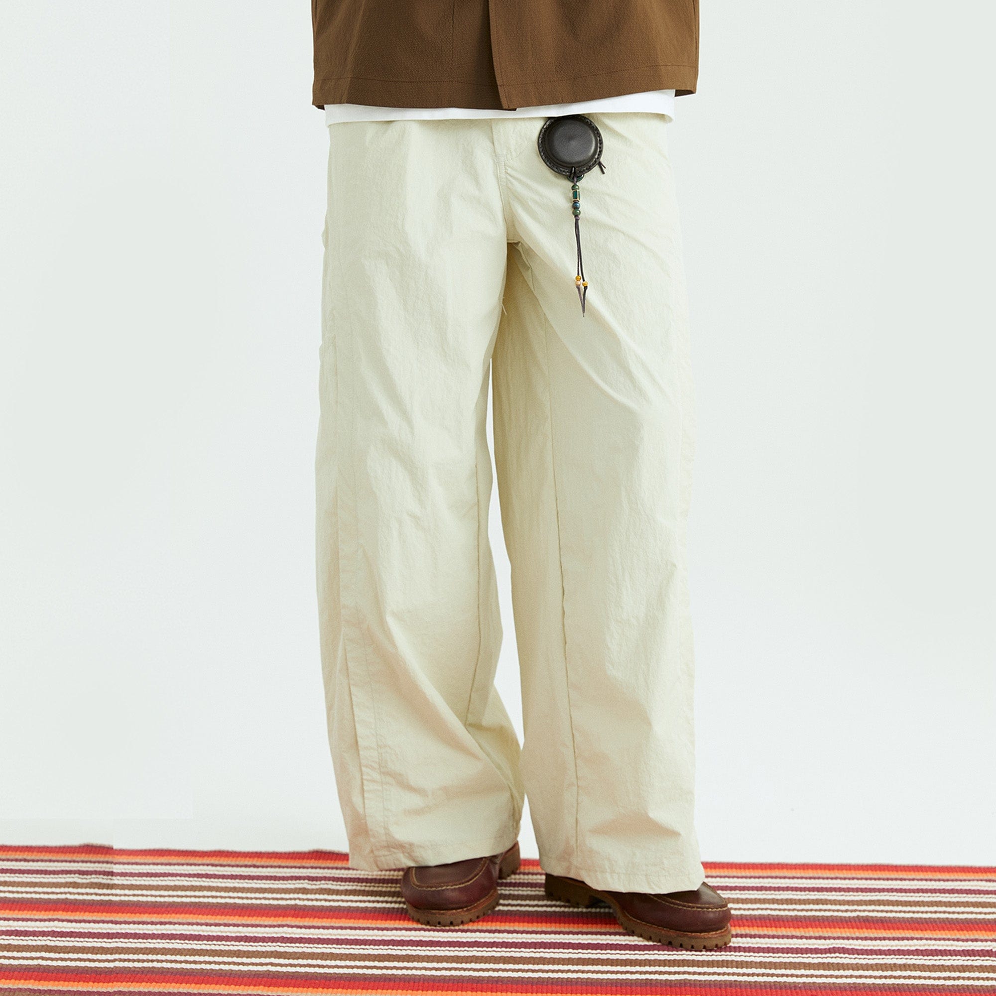 ONADAILYBASIS Curved-Pocket Paneled Utility Pants-Pants-Apricot-S-Free Shipping Leatheretro