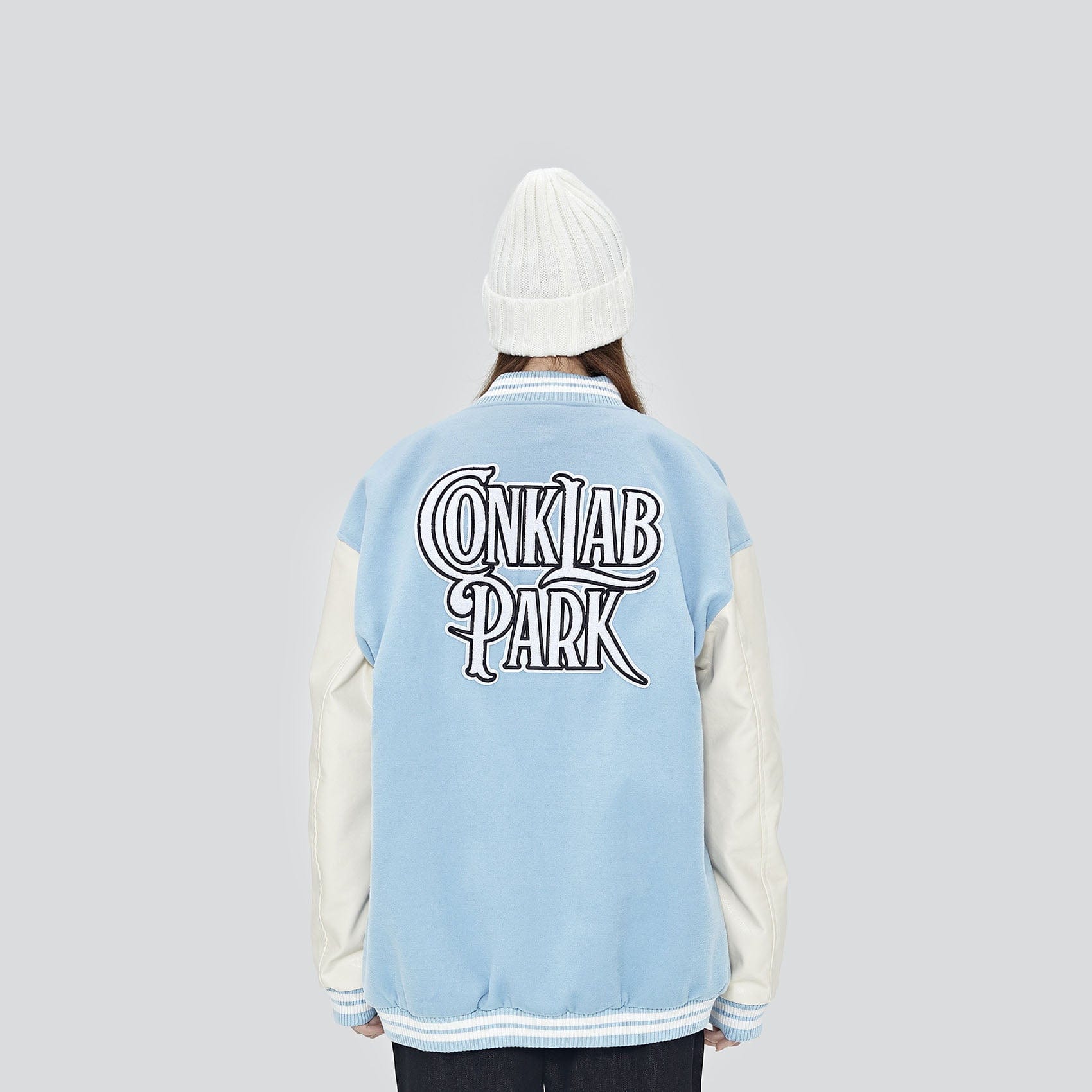 CONKLAB Angel Bear Varsity Jacket (Only Size S Left)-Jacket-S-Blue-Free Shipping Leatheretro