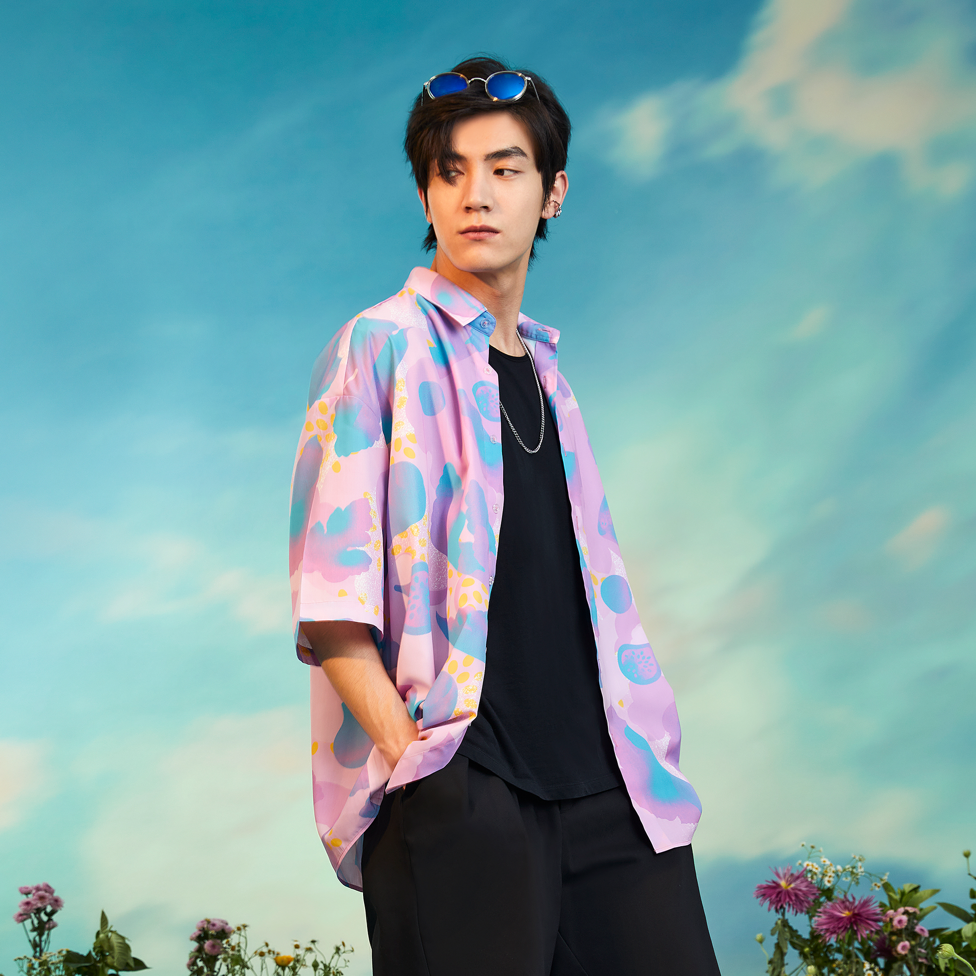 MASH UP ASIA Fig Graphic Half Shirt-Half shirt-M-Green-Free Shipping Leatheretro