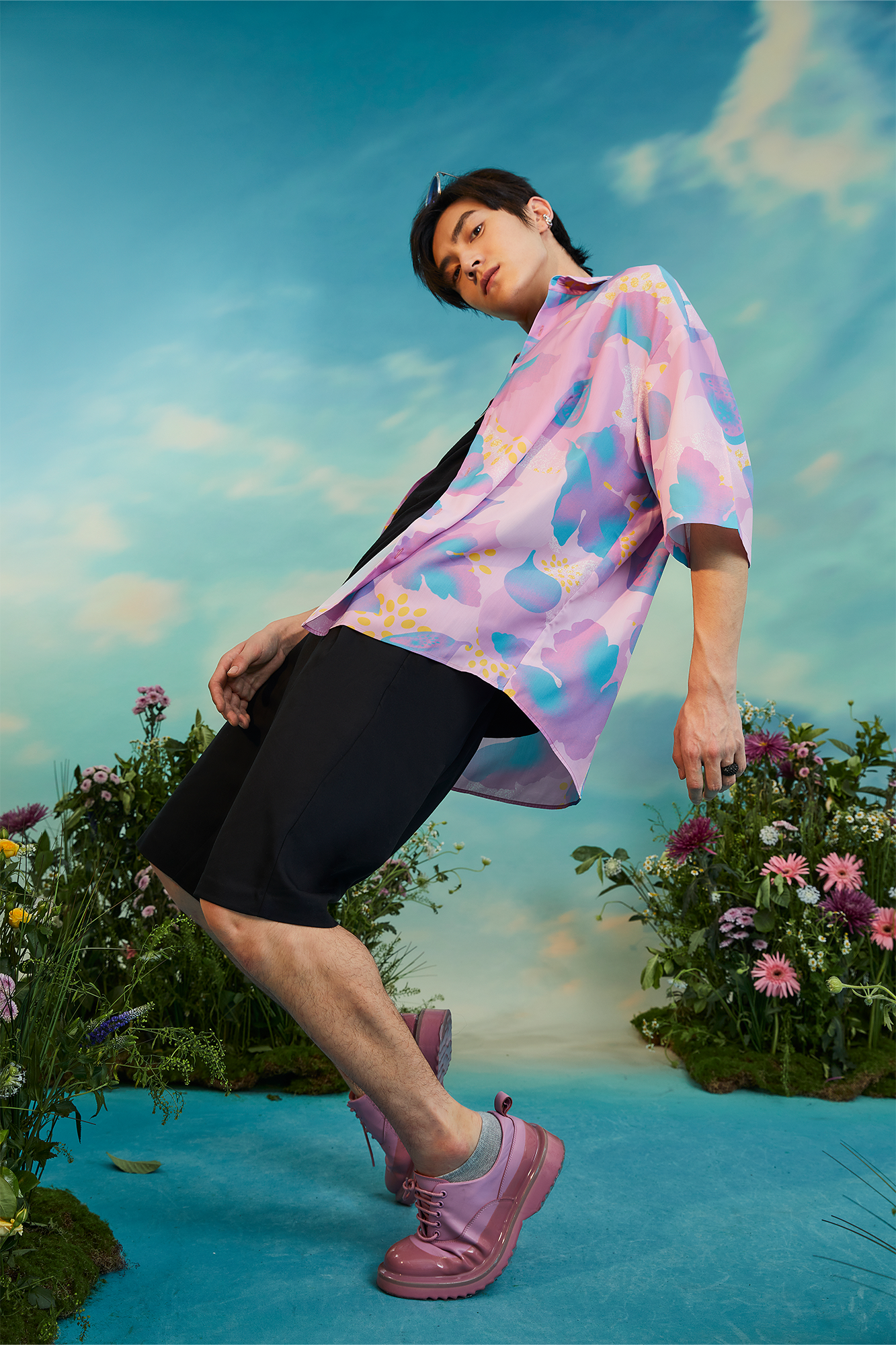 MASH UP ASIA Fig Graphic Half Shirt-Half shirt-M-Green-Free Shipping Leatheretro