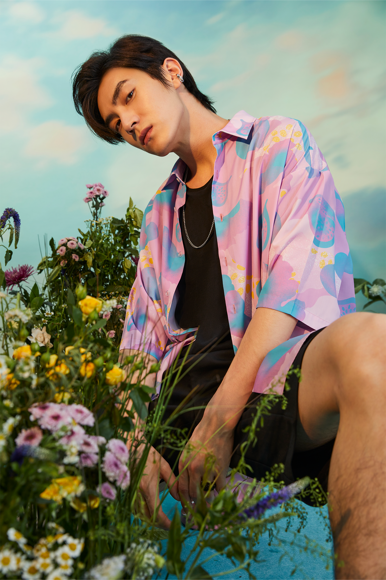 MASH UP ASIA Fig Graphic Half Shirt-Half shirt-M-Green-Free Shipping Leatheretro