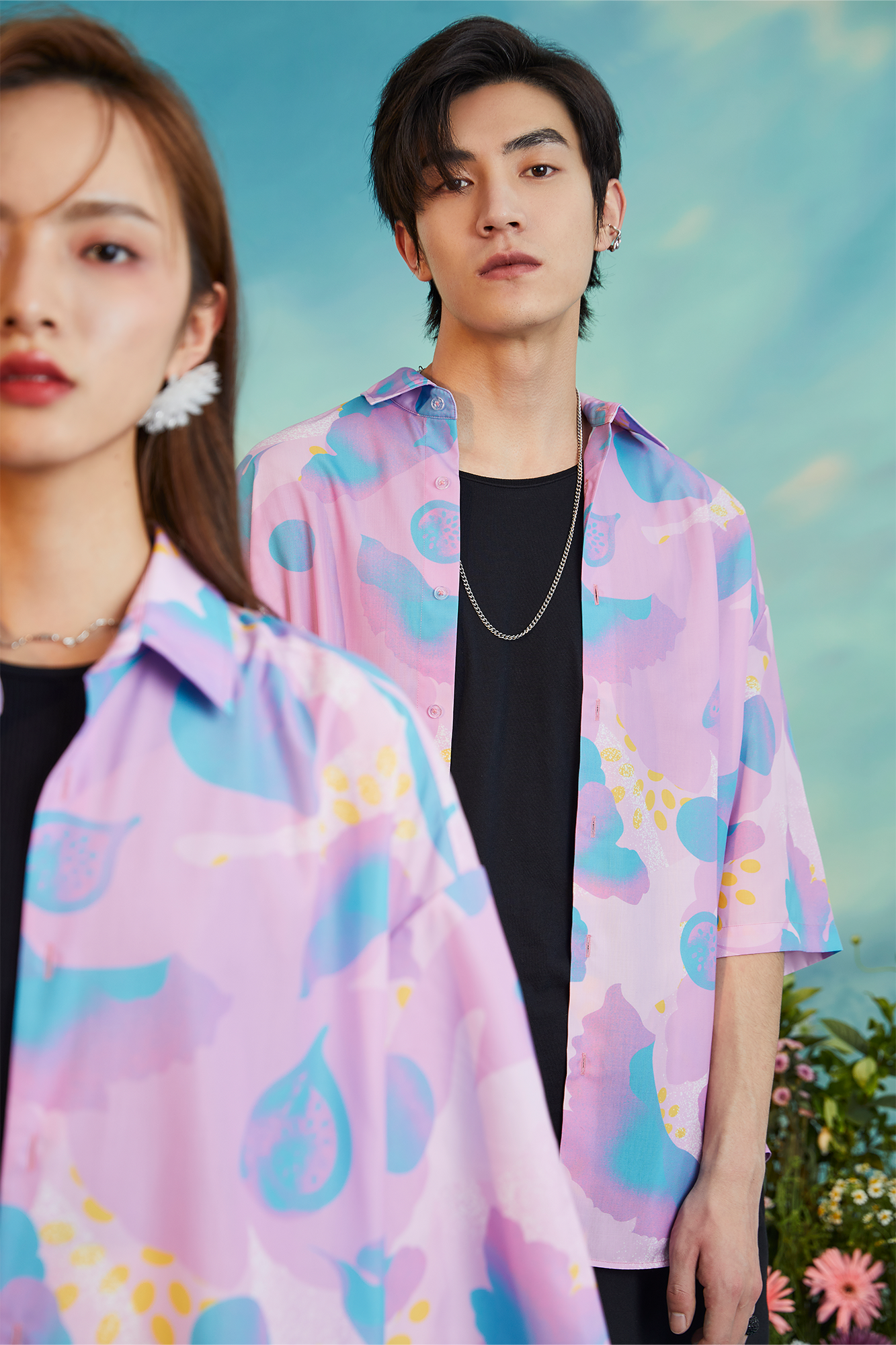 MASH UP ASIA Fig Graphic Half Shirt-Half shirt-M-Green-Free Shipping Leatheretro