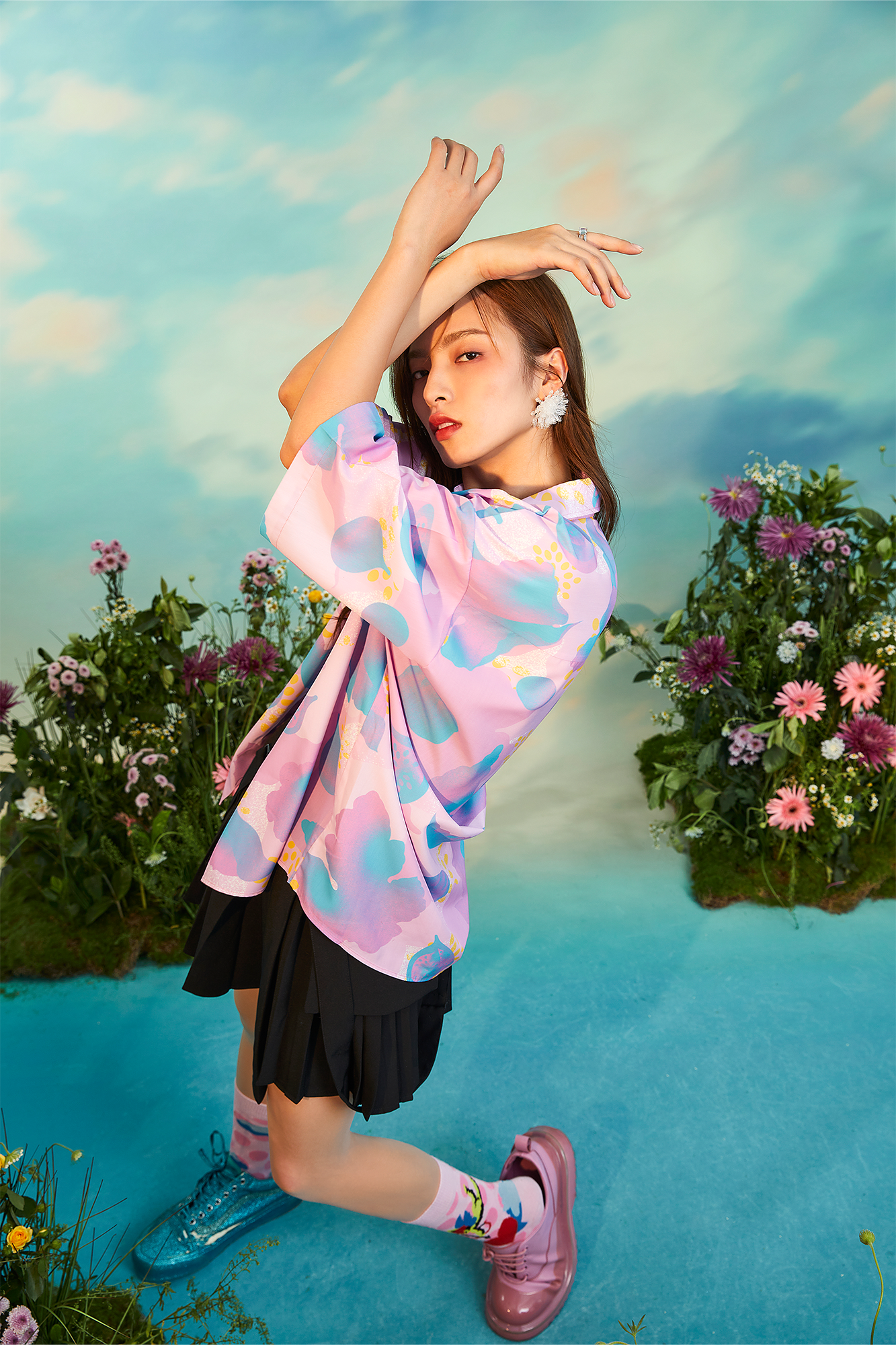 MASH UP ASIA Fig Graphic Half Shirt-Half shirt-M-Green-Free Shipping Leatheretro