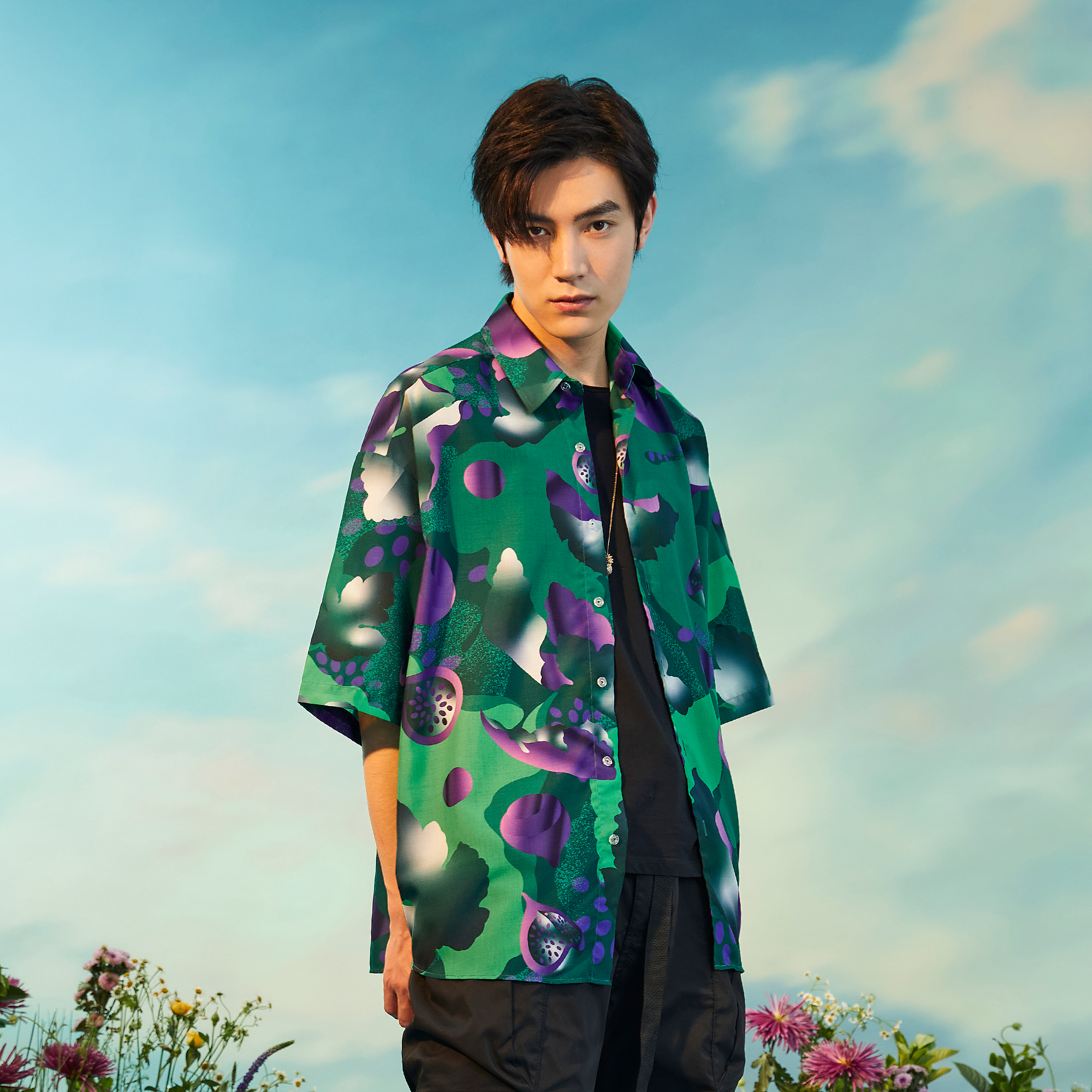 MASH UP ASIA Fig Graphic Half Shirt-Half shirt-M-Green-Free Shipping Leatheretro