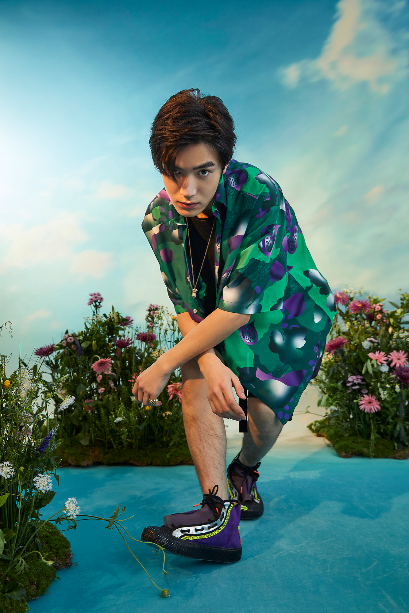 MASH UP ASIA Fig Graphic Half Shirt-Half shirt-M-Green-Free Shipping Leatheretro