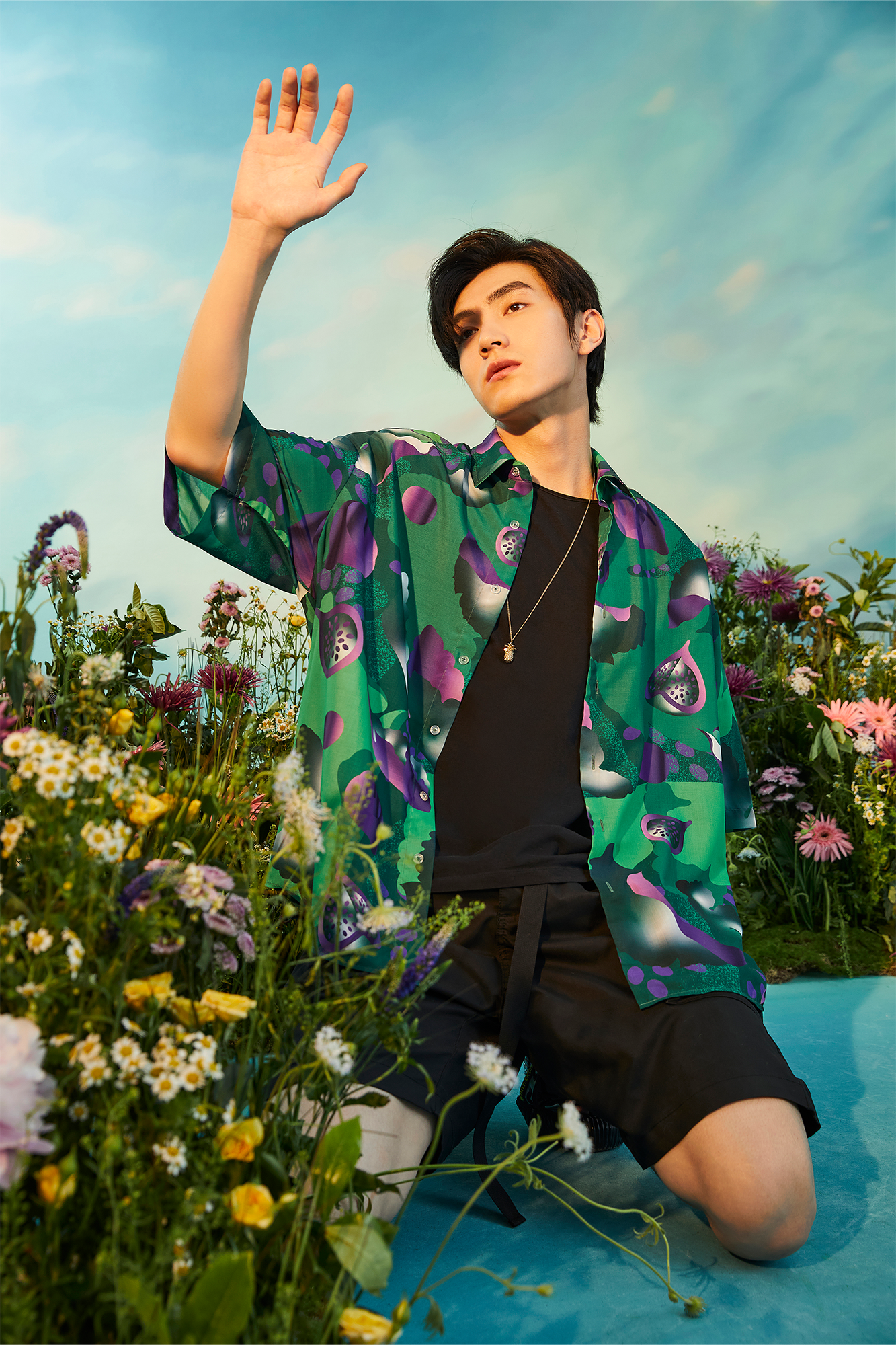 MASH UP ASIA Fig Graphic Half Shirt-Half shirt-M-Green-Free Shipping Leatheretro