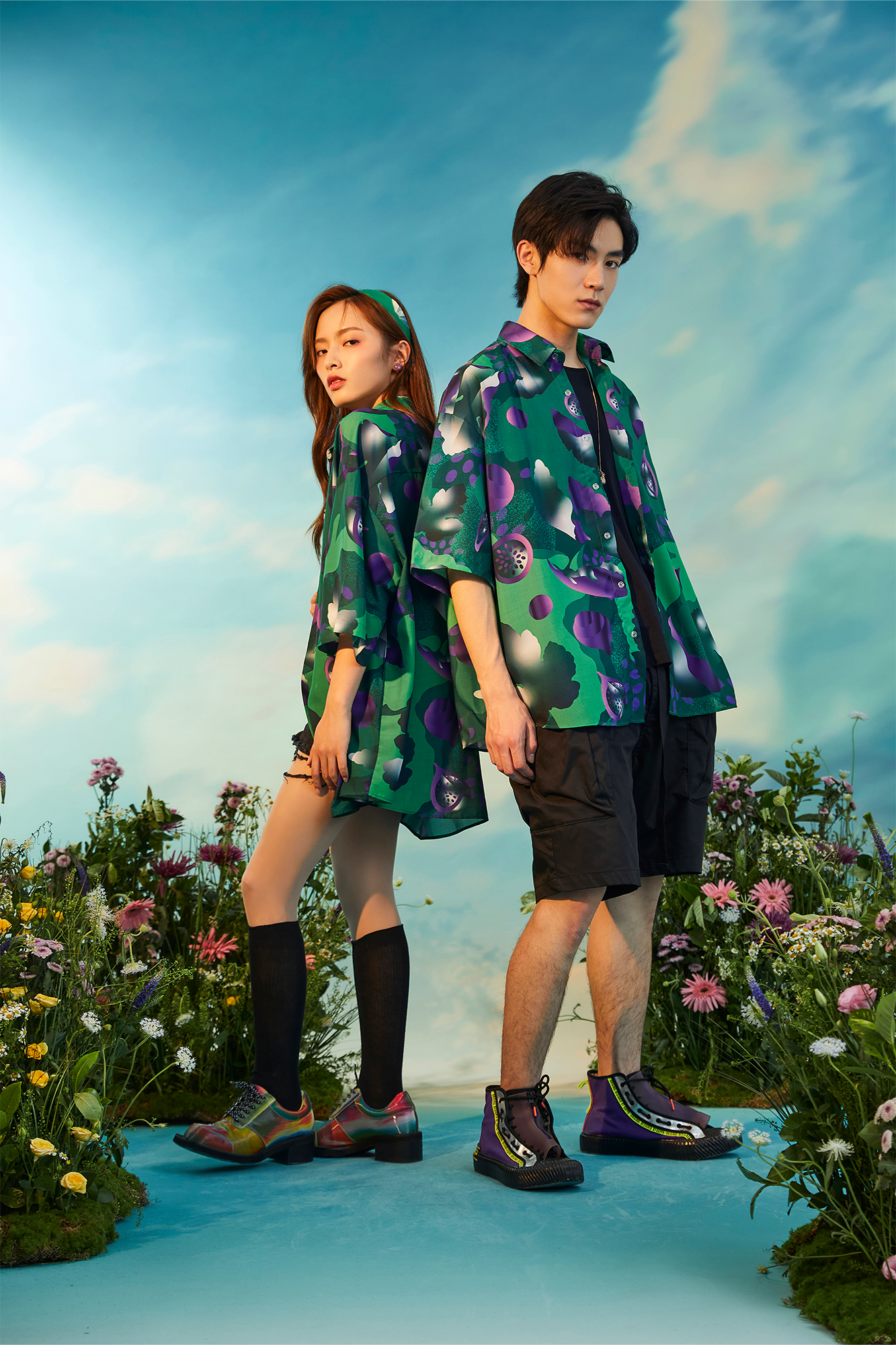MASH UP ASIA Fig Graphic Half Shirt-Half shirt-M-Green-Free Shipping Leatheretro