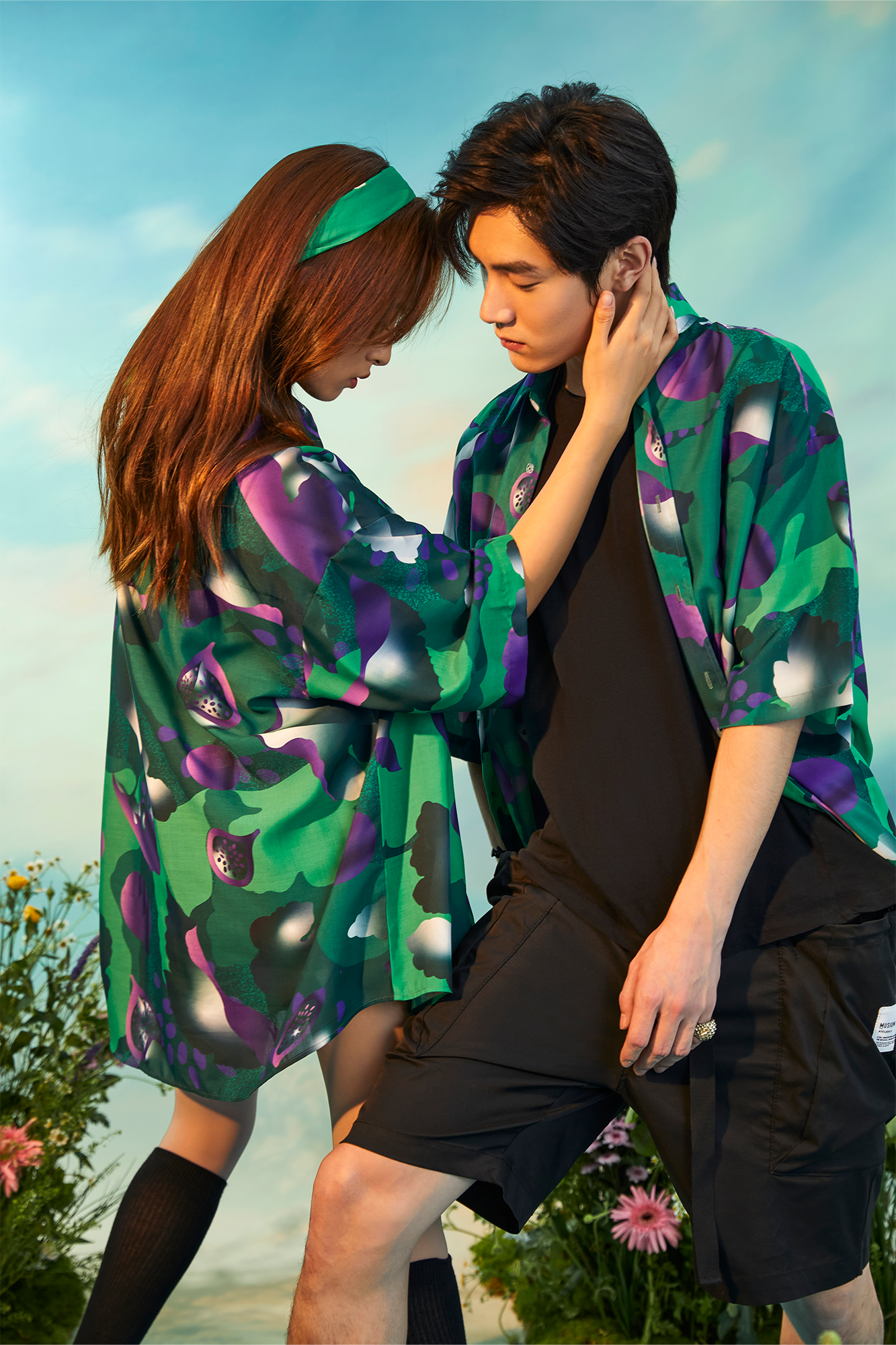 MASH UP ASIA Fig Graphic Half Shirt-Half shirt-M-Green-Free Shipping Leatheretro
