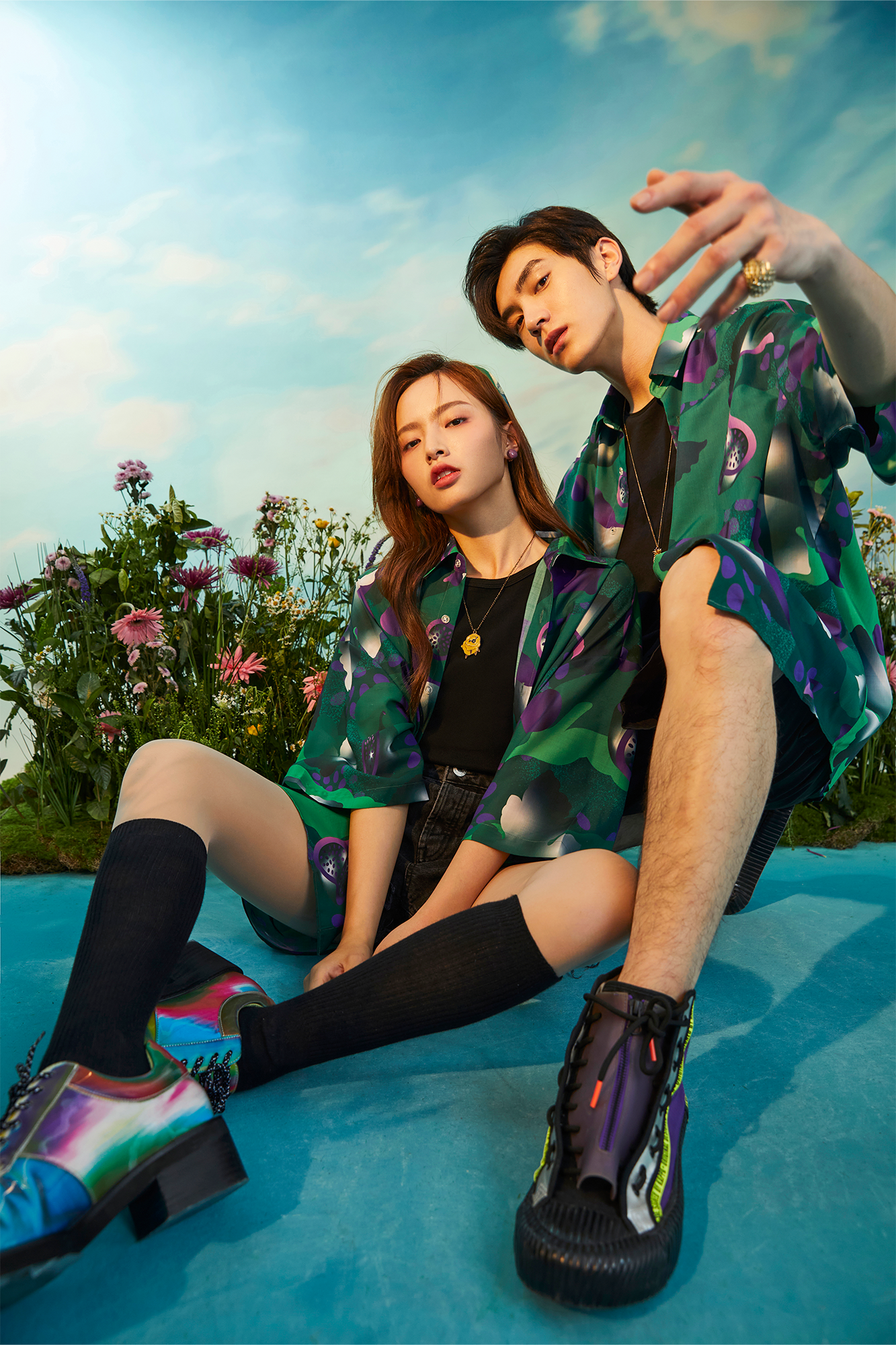 MASH UP ASIA Fig Graphic Half Shirt-Half shirt-M-Green-Free Shipping Leatheretro