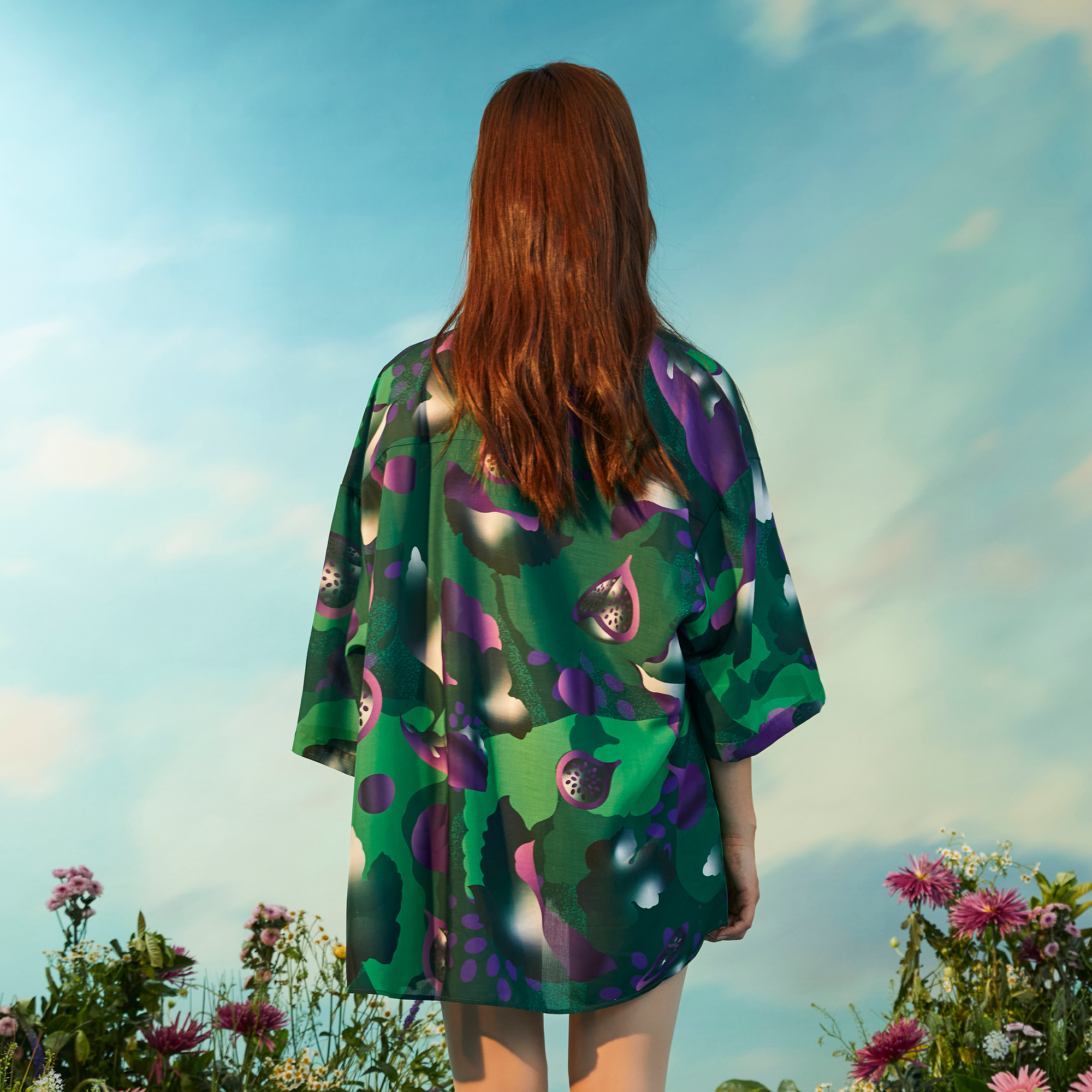 MASH UP ASIA Fig Graphic Half Shirt-Half shirt-M-Green-Free Shipping Leatheretro