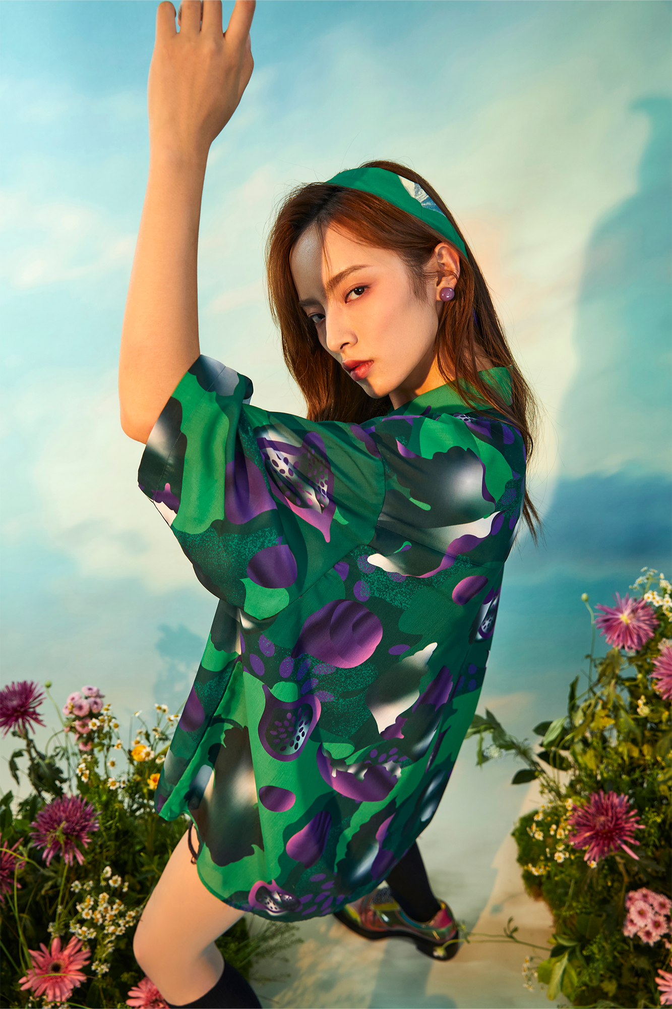 MASH UP ASIA Fig Graphic Half Shirt-Half shirt-M-Green-Free Shipping Leatheretro