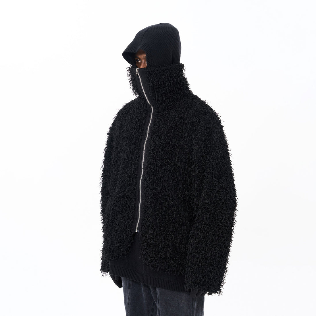 7440 37 1 Shaggy Faux Fur Stand-Collar Jacket-Jacket-S-Free Shipping Leatheretro