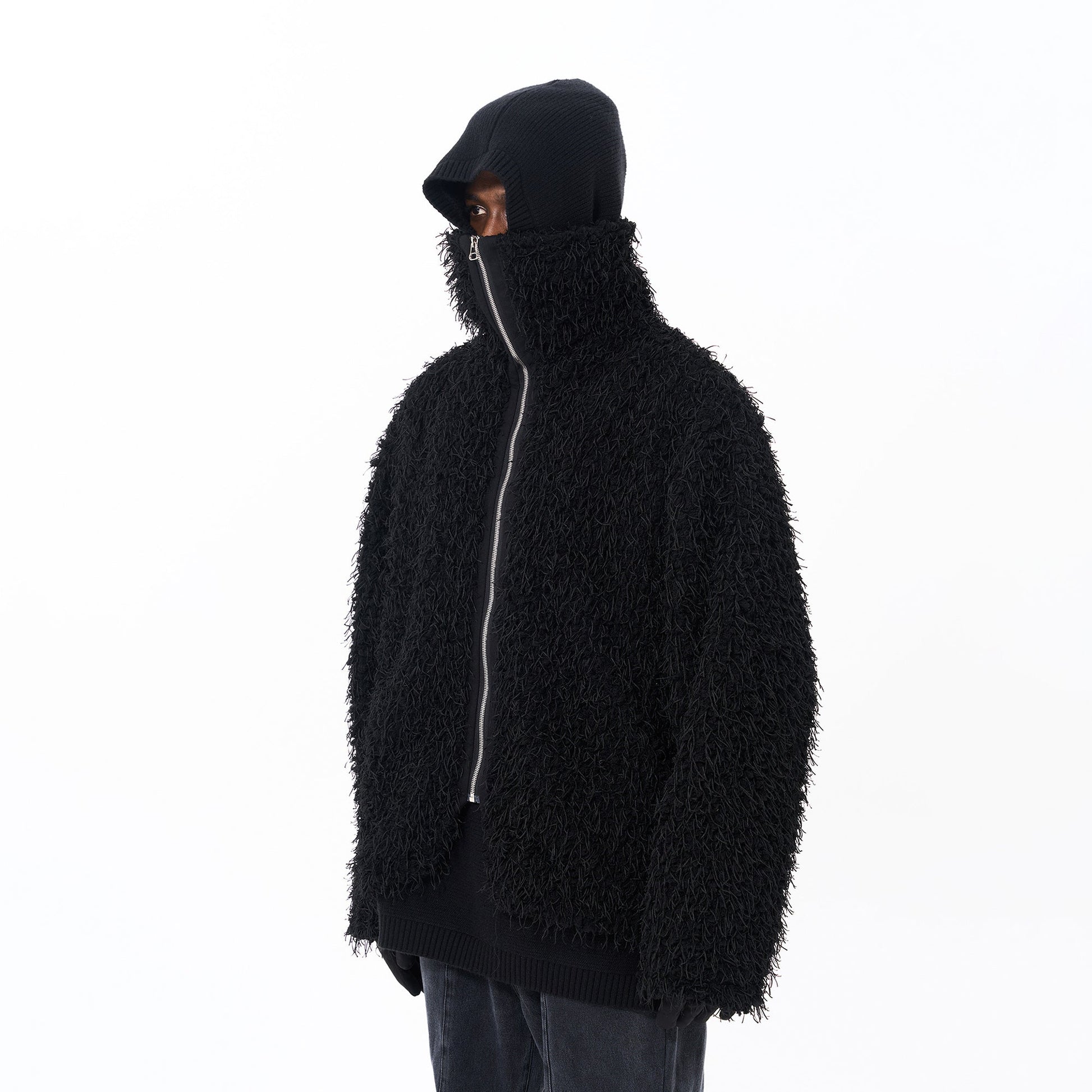 7440 37 1 Shaggy Faux Fur Stand-Collar Jacket-Jacket-S-Free Shipping Leatheretro