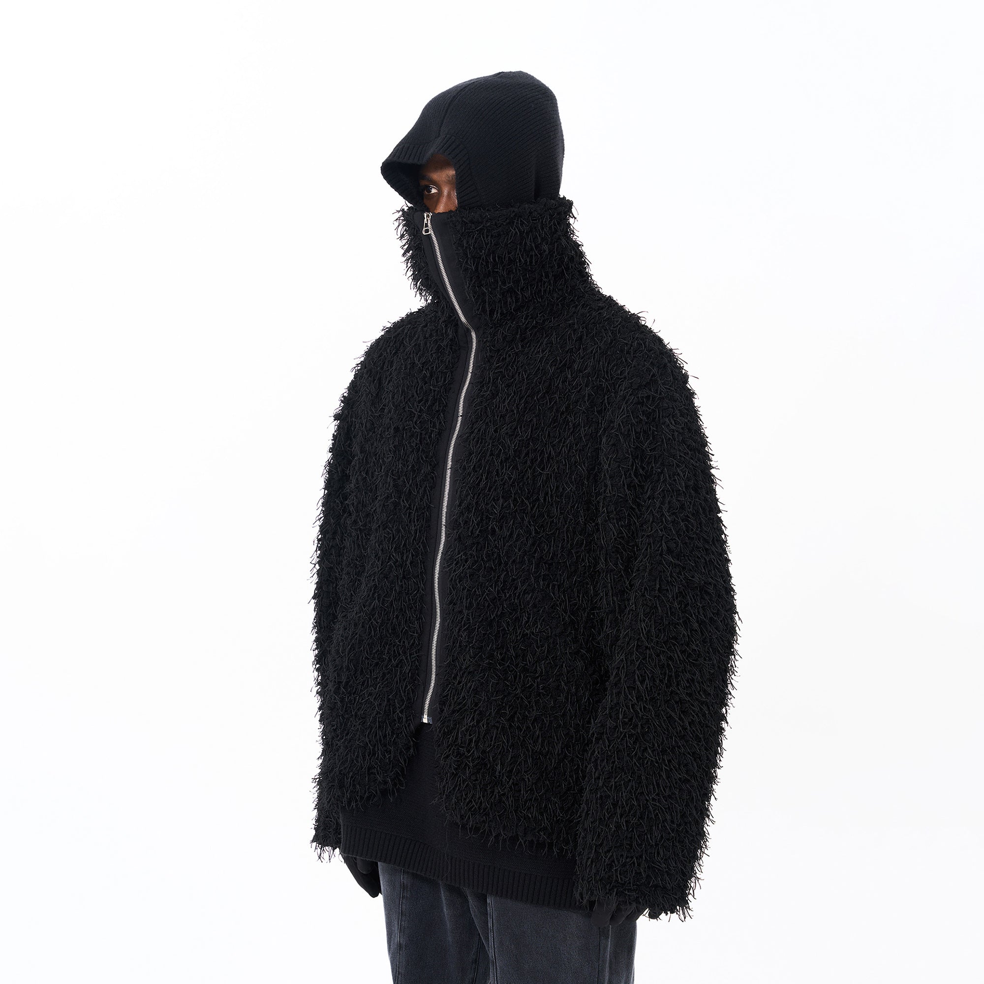 7440 37 1 Shaggy Faux Fur Stand-Collar Jacket-Jacket-S-Free Shipping Leatheretro