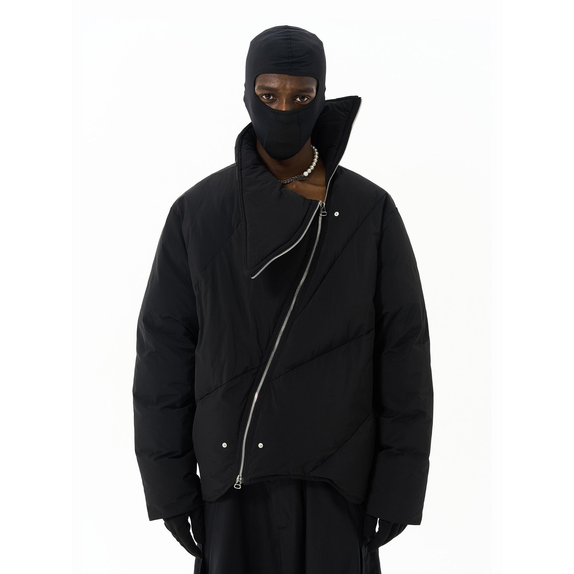 7440 37 1 Asymmetrical Zip High Neck Jacket-Jacket-S-Free Shipping Leatheretro