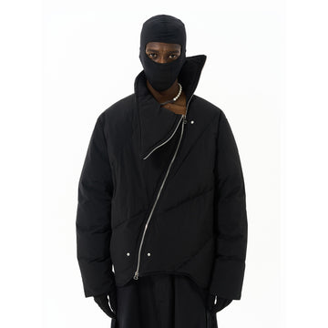 7440 37 1 Asymmetrical Zip High Neck Jacket-Jacket-S-Free Shipping Leatheretro