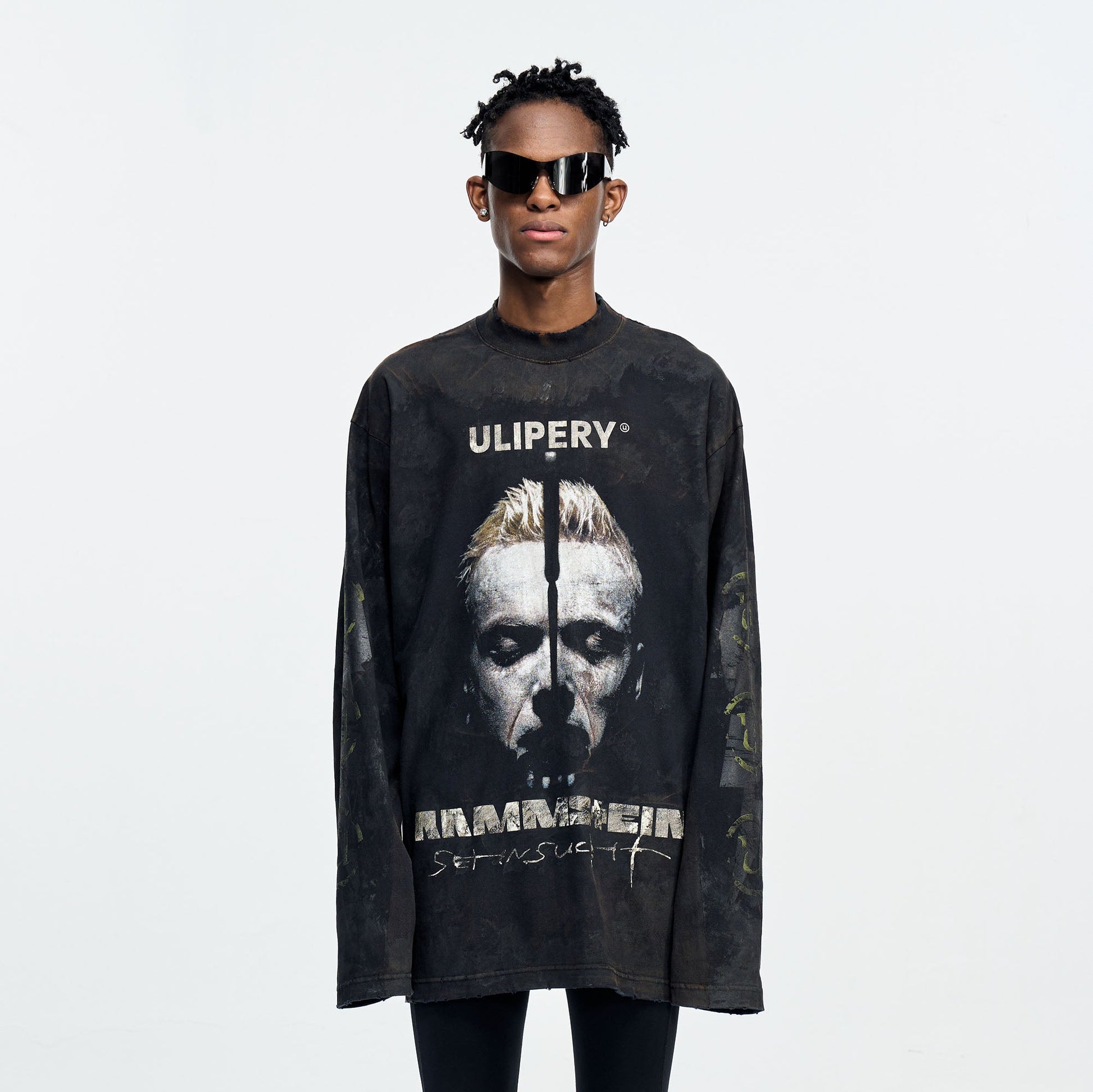 ULIPERY Rammstein Forehead Spike Long Sleeve Tee-L/S Tee-XS (1)-Free Shipping Leatheretro