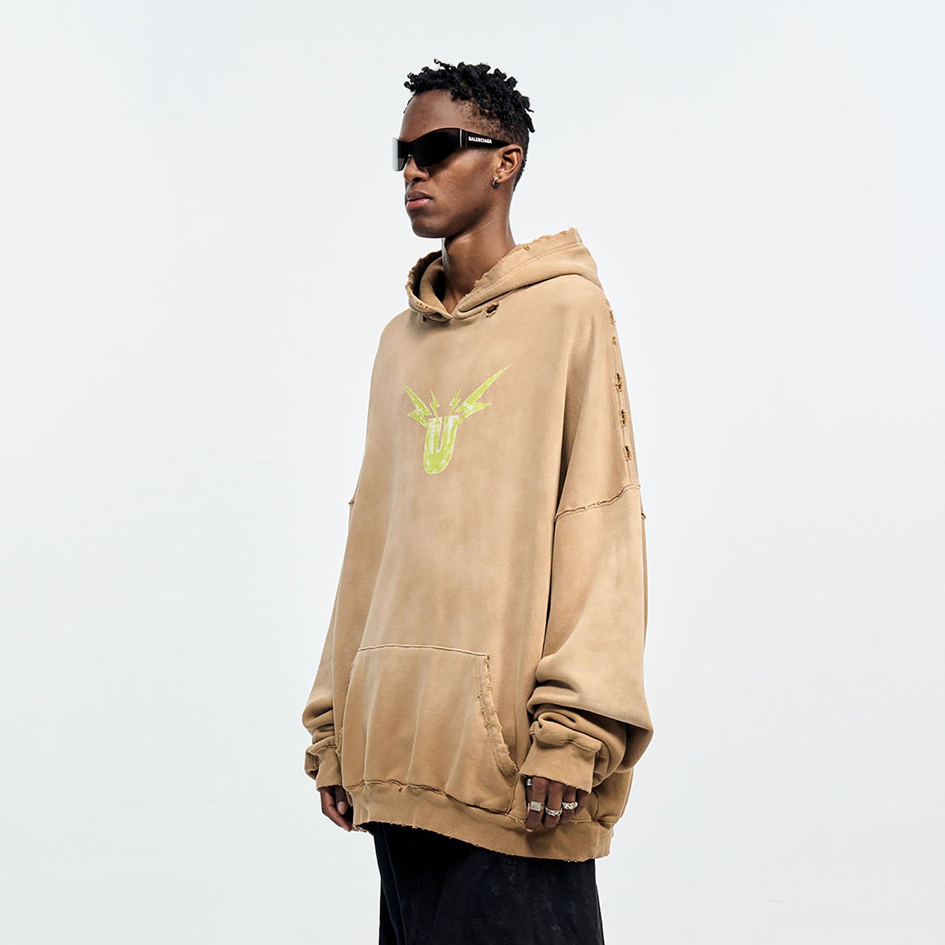 ULIPERY Distressed Gradient Oversized Hoodie Brown-Hoodie-XS (1)-Free Shipping Leatheretro