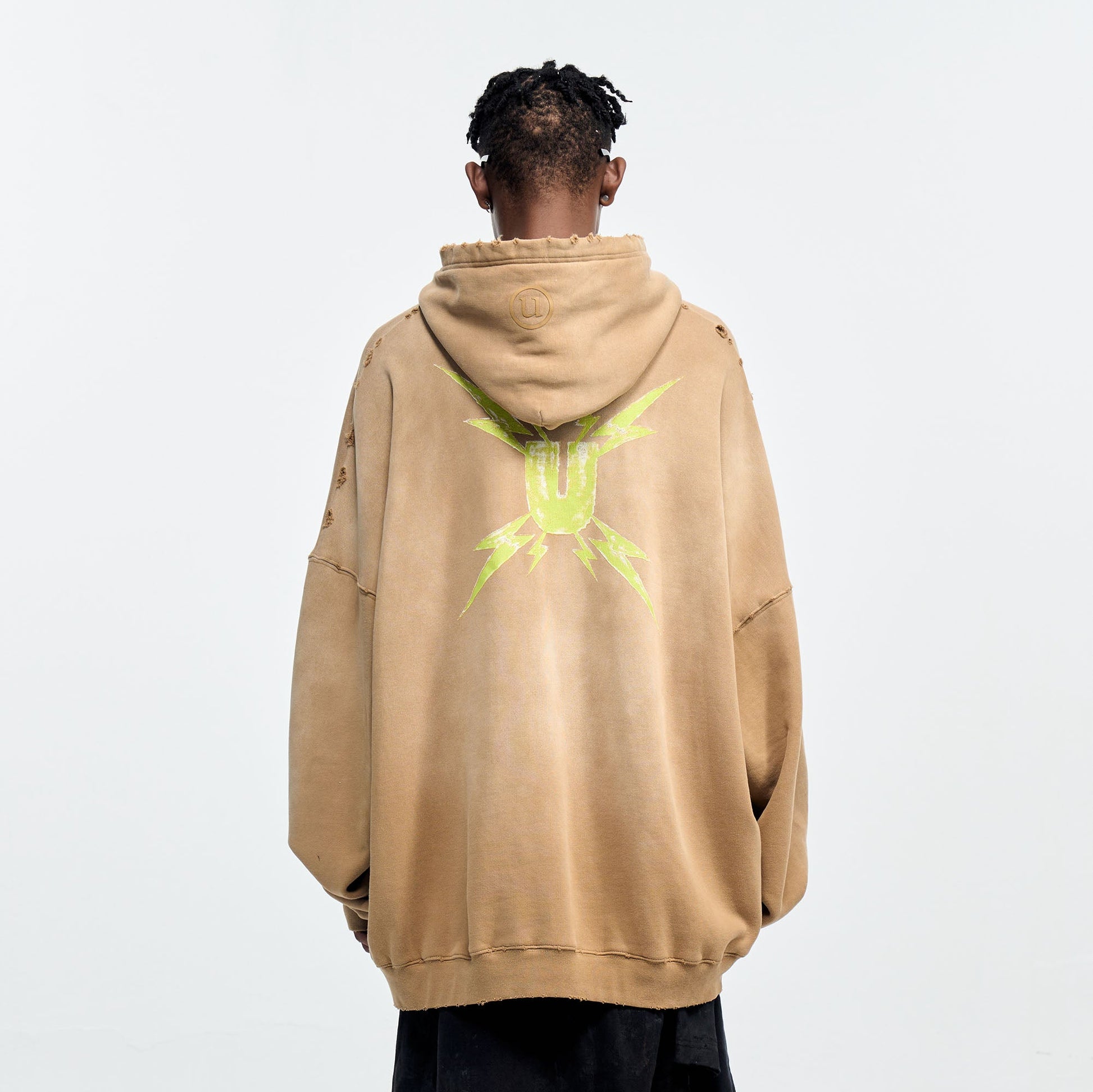 ULIPERY Distressed Gradient Oversized Hoodie Brown-Hoodie-XS (1)-Free Shipping Leatheretro