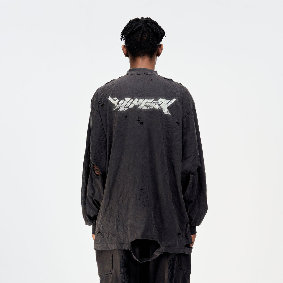 ULIPERY Distressed Glow Crinkled Long Sleeve Tee-L/S Tee-XS-Free Shipping Leatheretro