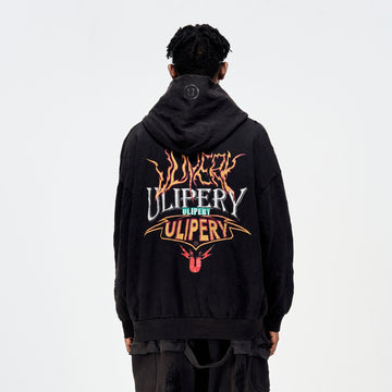ULIPERY Distressed Crinkled Hooded Jacket-Jacket-XS-Free Shipping Leatheretro