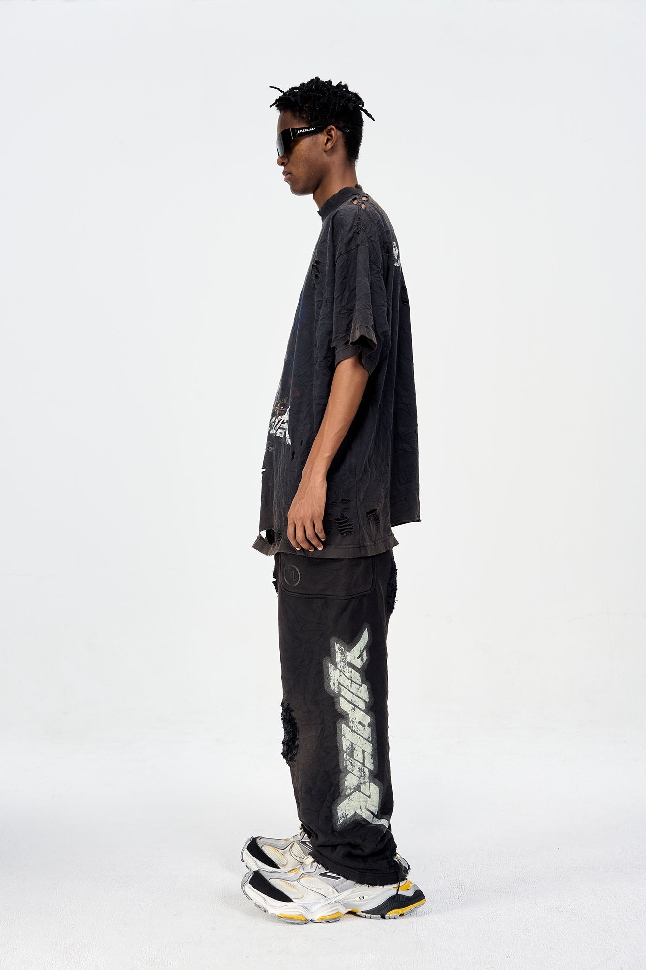 ULIPERY Distressed Glow Crinkled T-Shirt-T Shirt-XS-Free Shipping Leatheretro
