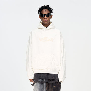 ULIPERY Dirty Fit Distressed Crinkled Hoodie White-Hoodie-XS-Free Shipping Leatheretro