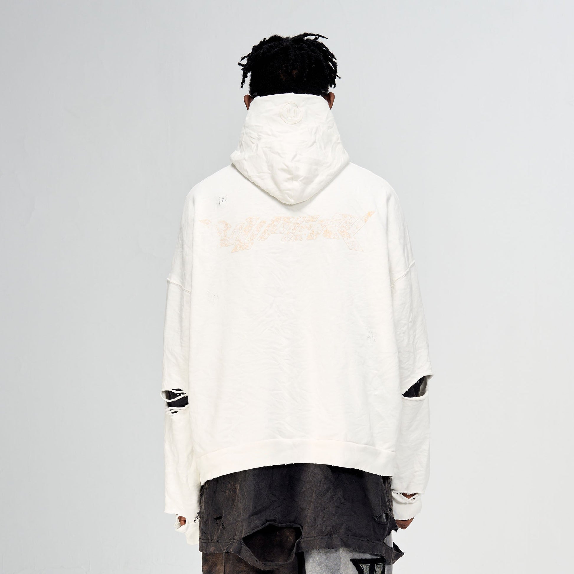 ULIPERY Dirty Fit Distressed Crinkled Hoodie White-Hoodie-XS-Free Shipping Leatheretro