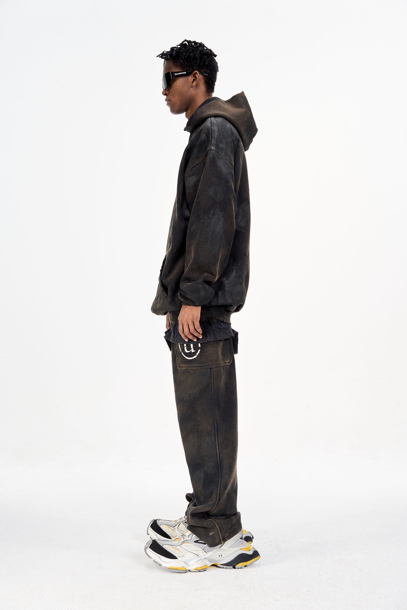 ULIPERY LOGO Mud-Wash Frayed Hoodie-Hoodie-XS (1)-Free Shipping Leatheretro