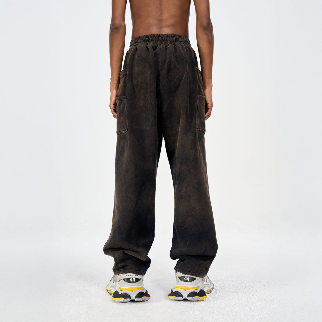 ULIPERY LOGO Mud-Wash Frayed Sweatpants-Pants-XS-Free Shipping Leatheretro