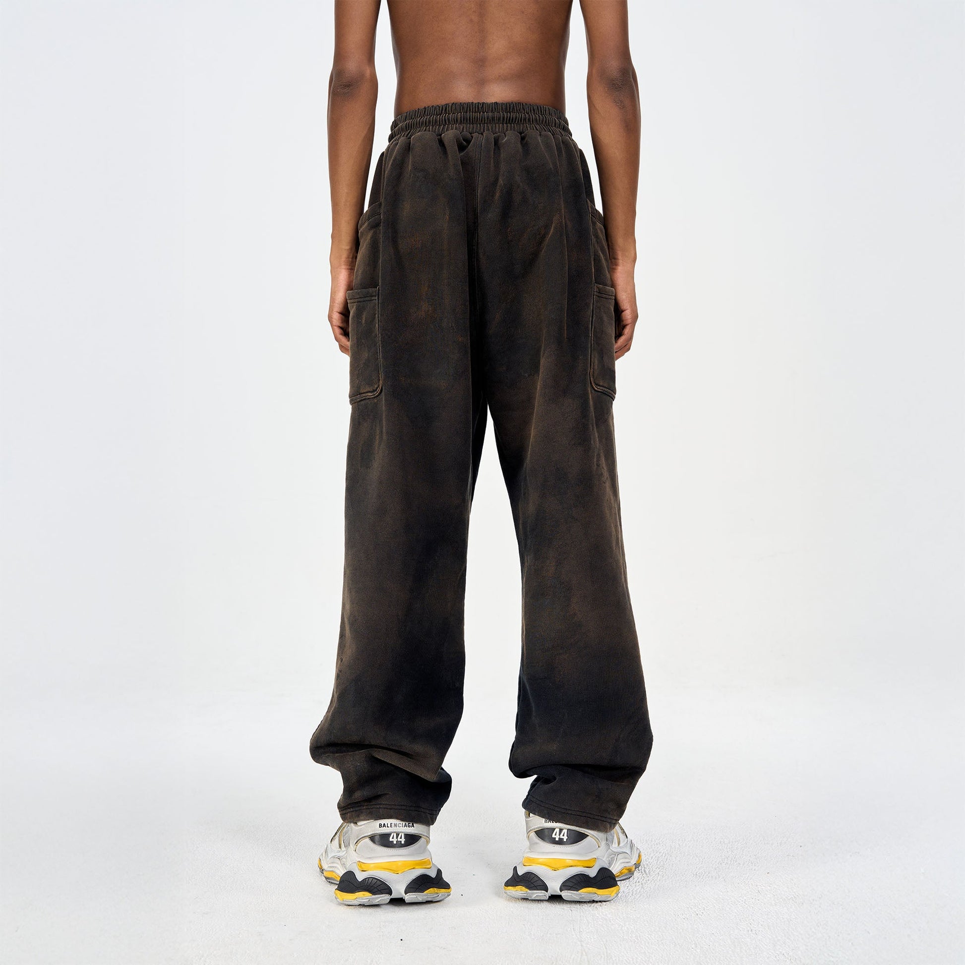 ULIPERY LOGO Mud-Wash Frayed Sweatpants-Pants-XS-Free Shipping Leatheretro