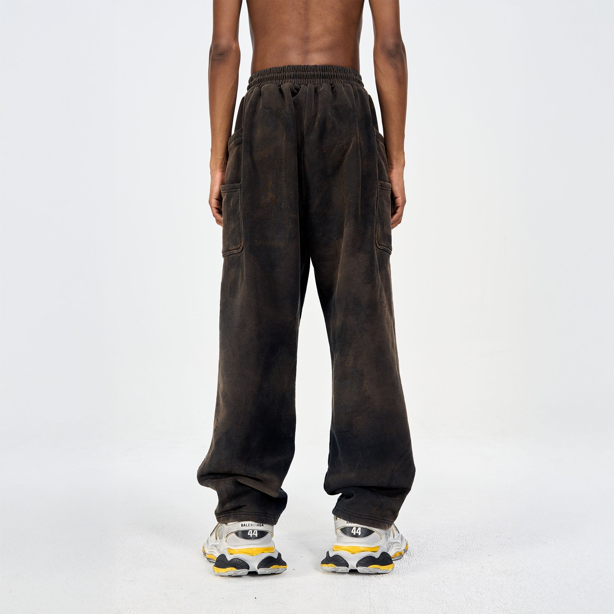 ULIPERY LOGO Mud-Wash Frayed Sweatpants-Pants-XS-Free Shipping Leatheretro