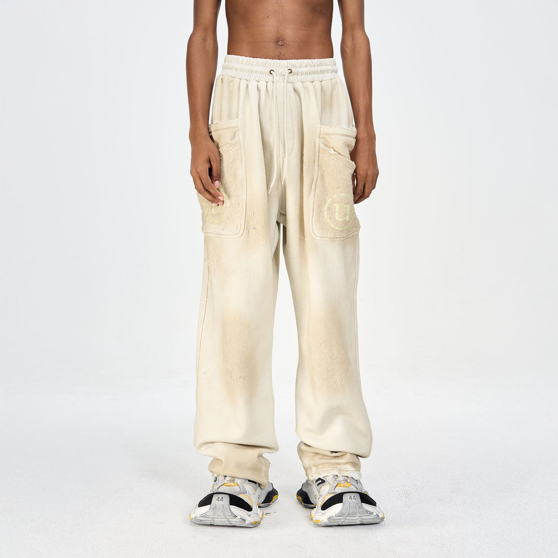ULIPERY Dirty Fit Distressed Glow Sweatpants-Pants-XS (1)-Free Shipping Leatheretro