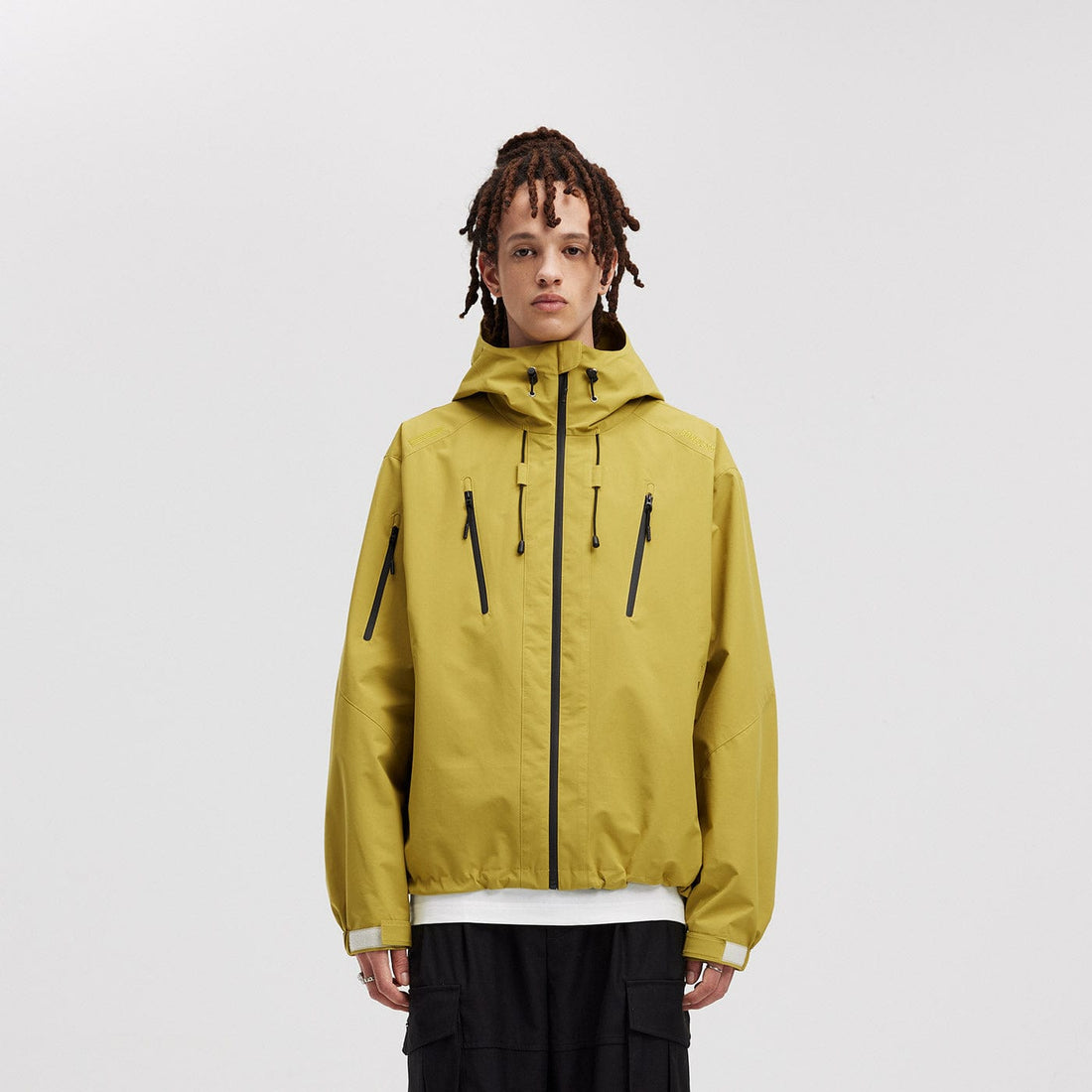 BONELESS Modern Splash-Proof Raglan Windbreaker-Jacket-S-Yellow-Free Shipping Leatheretro