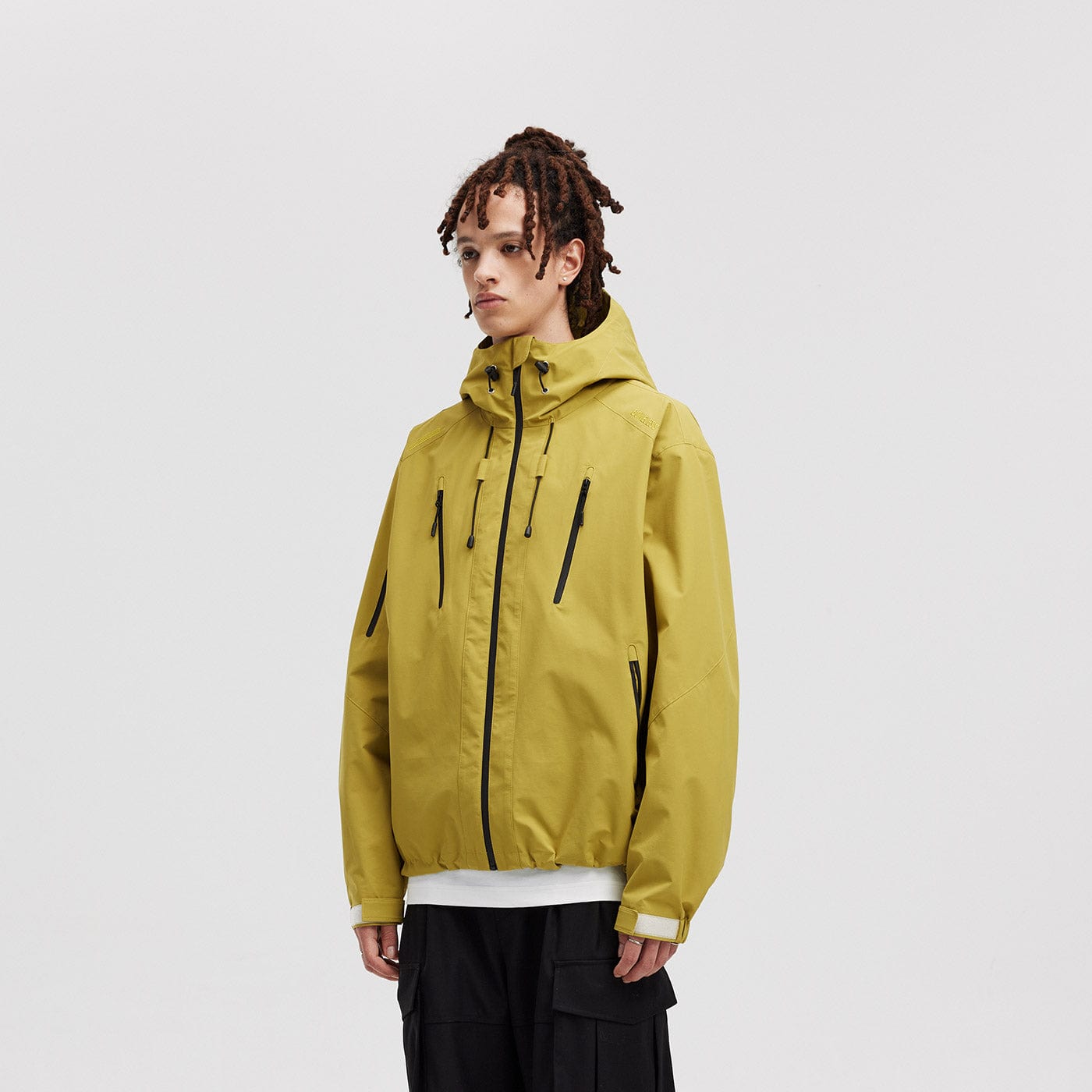 BONELESS Modern Splash-Proof Raglan Windbreaker-Jacket-S-Yellow-Free Shipping Leatheretro