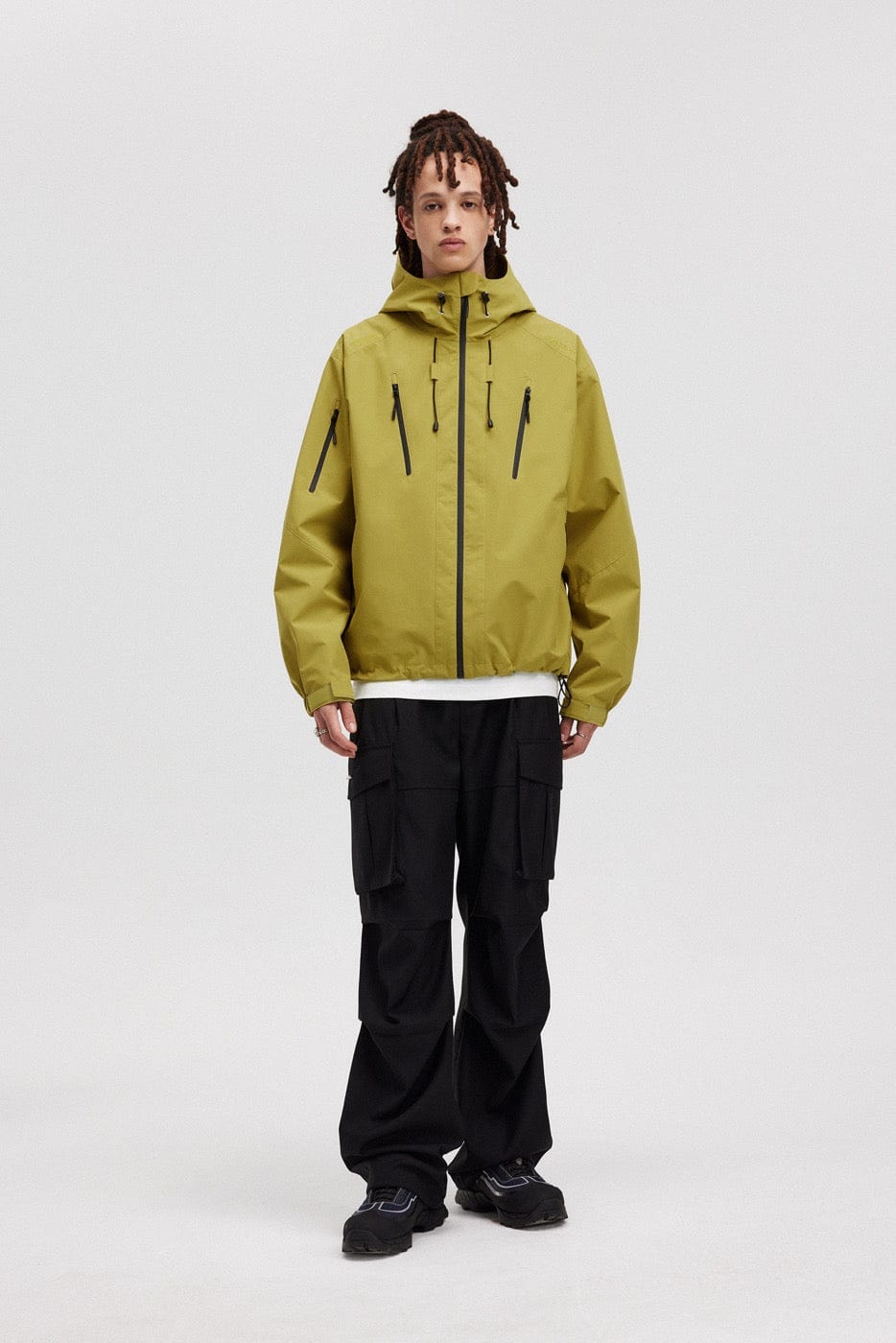 BONELESS Modern Splash-Proof Raglan Windbreaker-Jacket-S-Yellow-Free Shipping Leatheretro