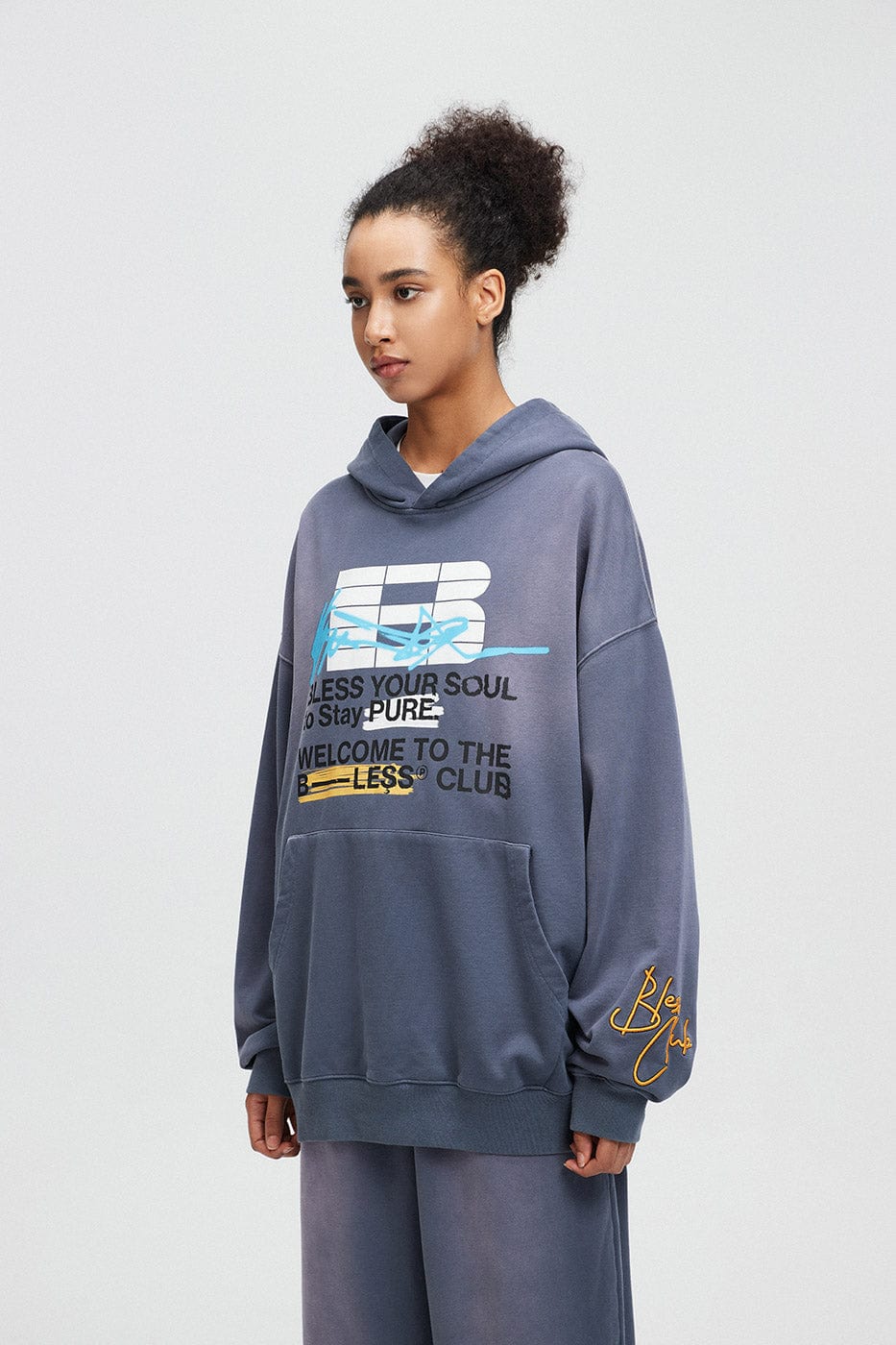 BONELESS Slogan Logo Washed Hoodie-Hoodie-S-Black-Free Shipping Leatheretro