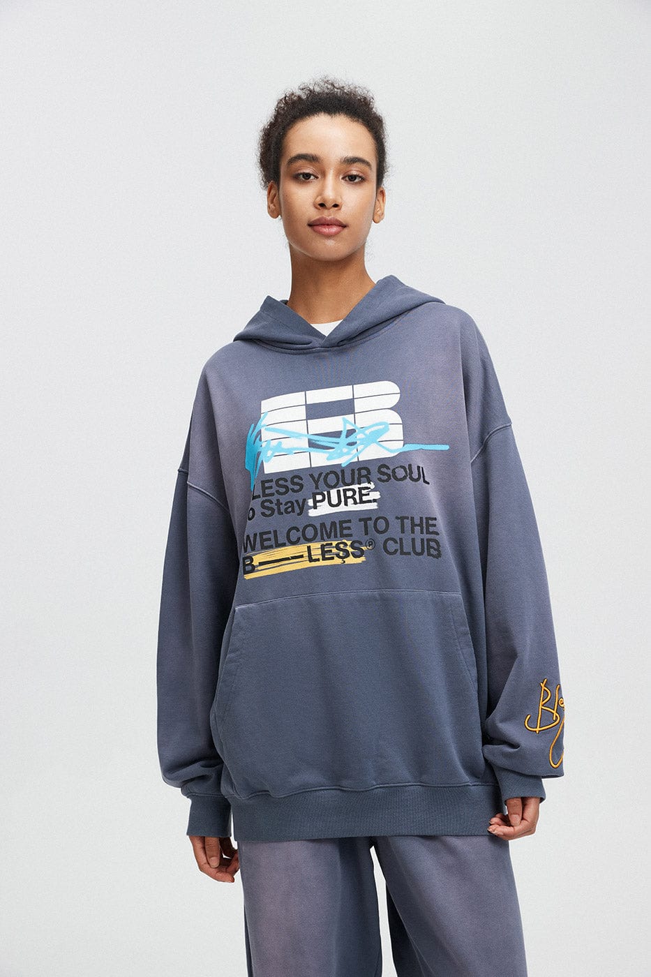 BONELESS Slogan Logo Washed Hoodie-Hoodie-S-Black-Free Shipping Leatheretro