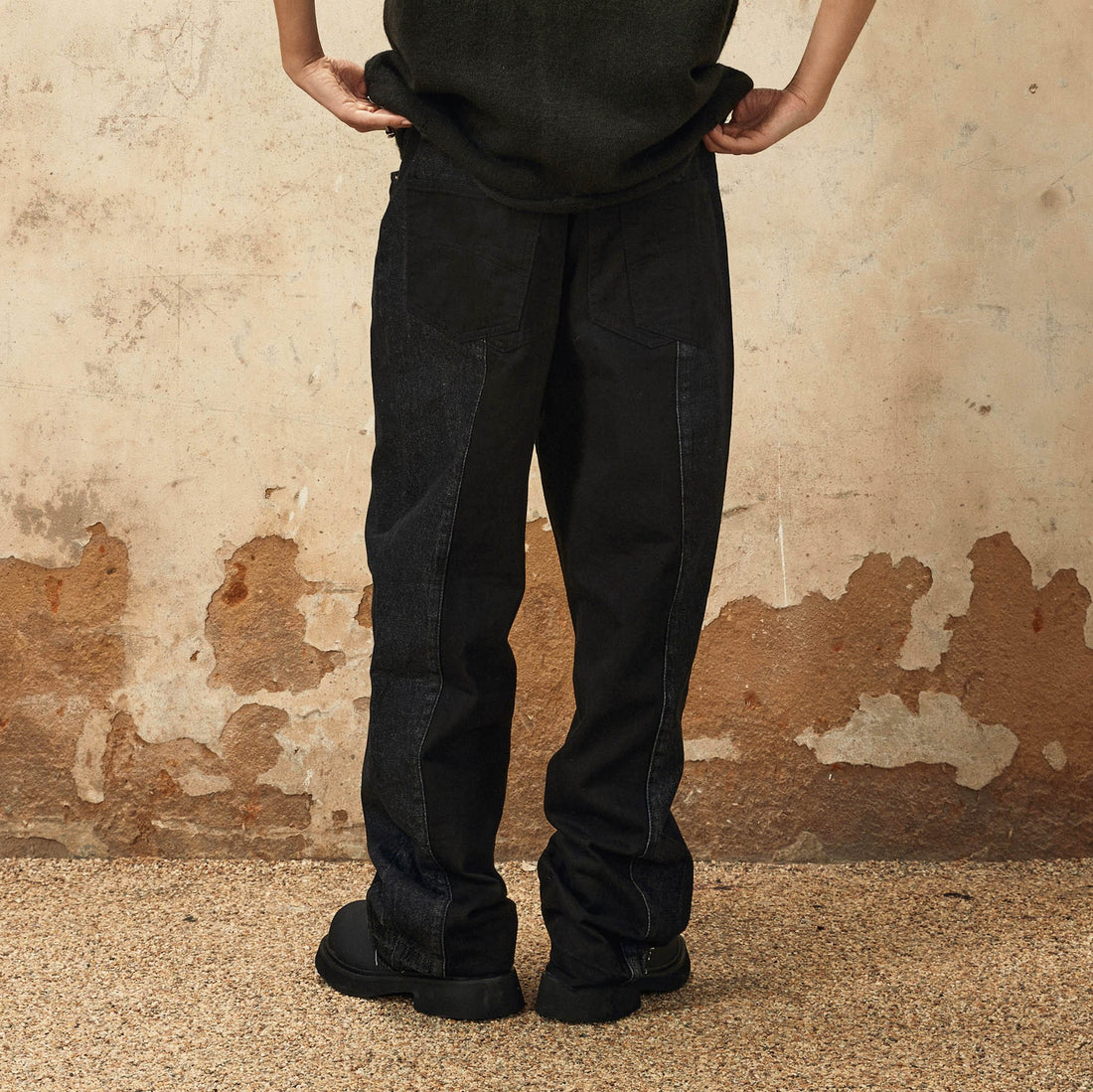 OVDY Distressed Spliced Frayed Jeans-Pants-S-Free Shipping Leatheretro