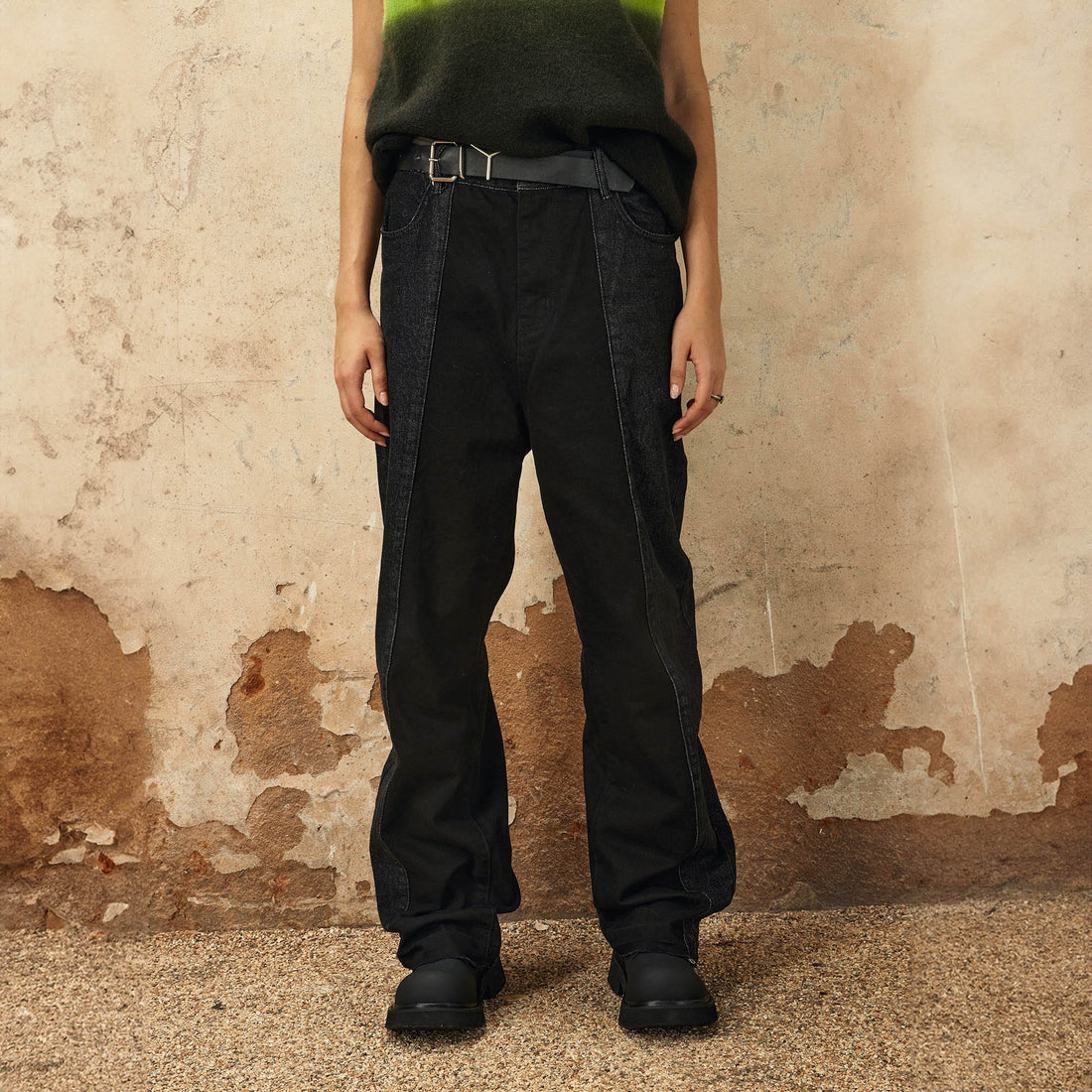 OVDY Distressed Spliced Frayed Jeans-Pants-S-Free Shipping Leatheretro