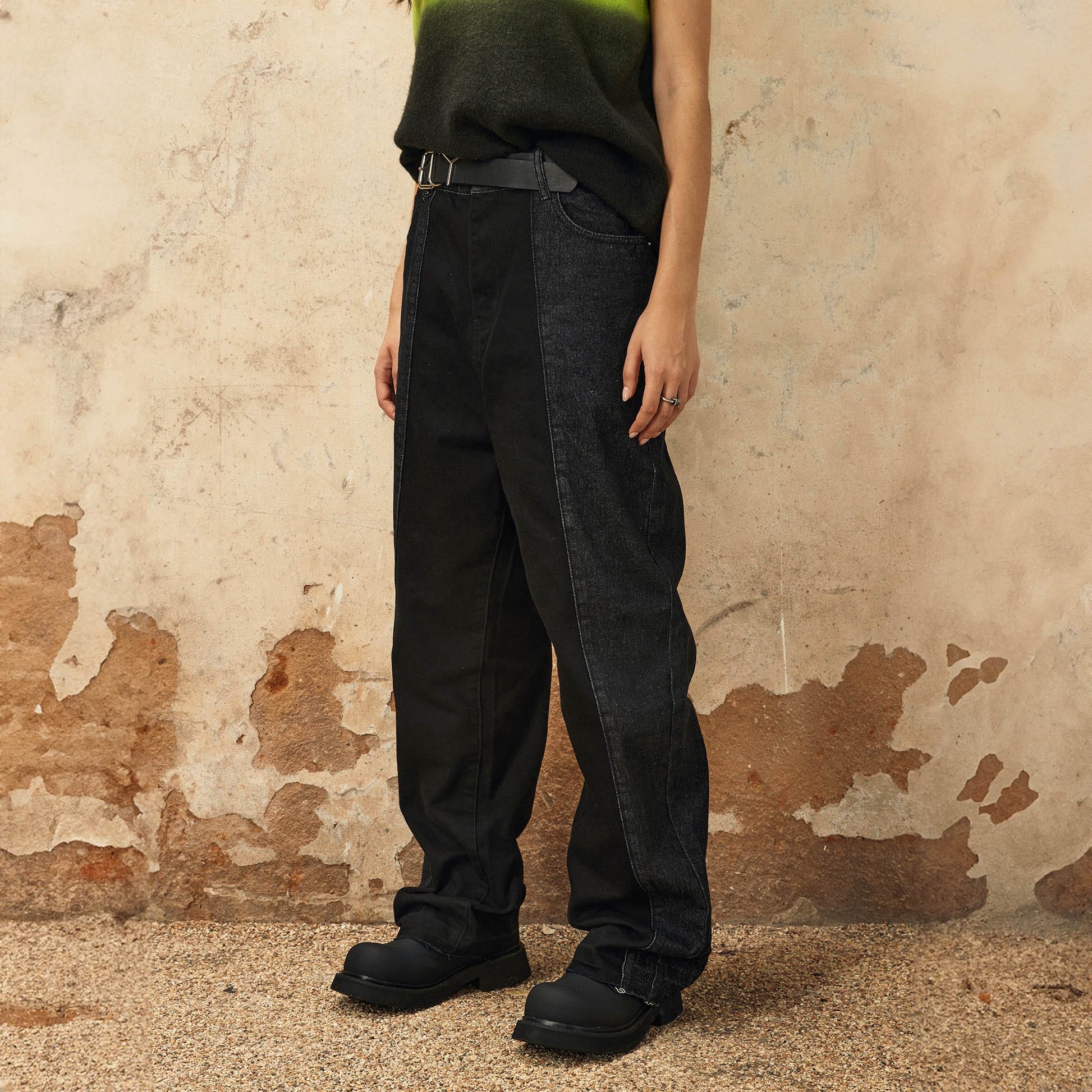 OVDY Distressed Spliced Frayed Jeans-Pants-S-Free Shipping Leatheretro