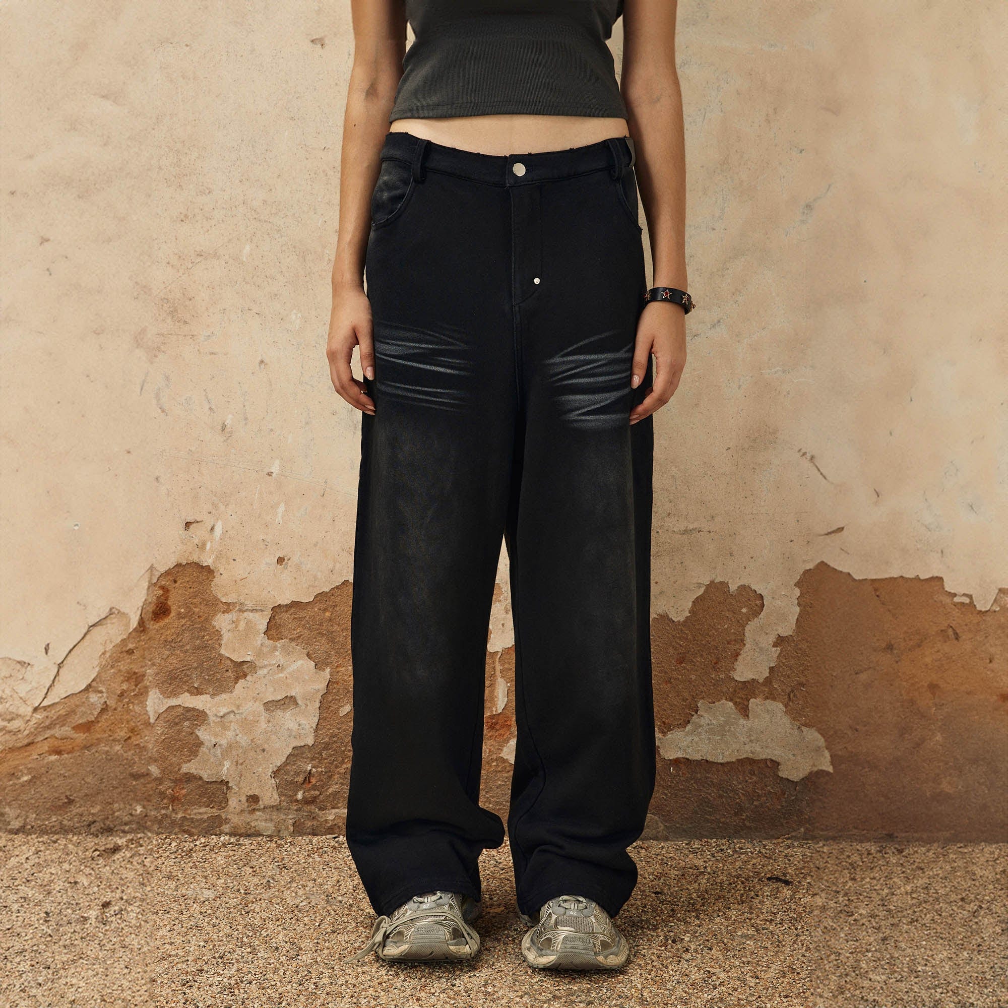 OVDY Distressed Scratched Jeans-Pants-S-Free Shipping Leatheretro