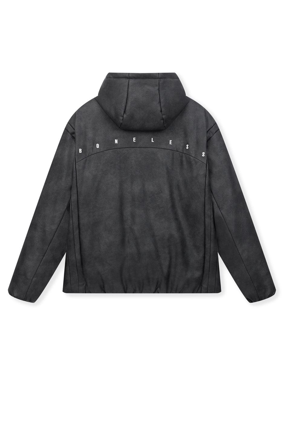 BONELESS Spliced Faux Leather Cotton Padded Jacket-Jacket-S-Black-Free Shipping Leatheretro