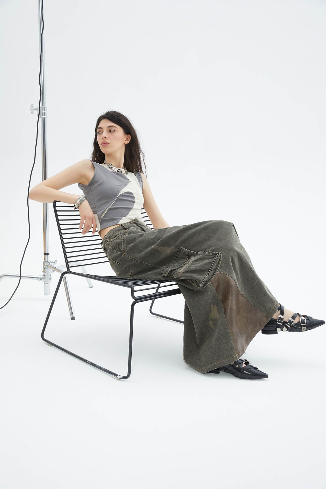 ERROR CODE ROBOT Asymmetrical Contrast Layered Tank Top-Tank Top-XS-Free Shipping Leatheretro